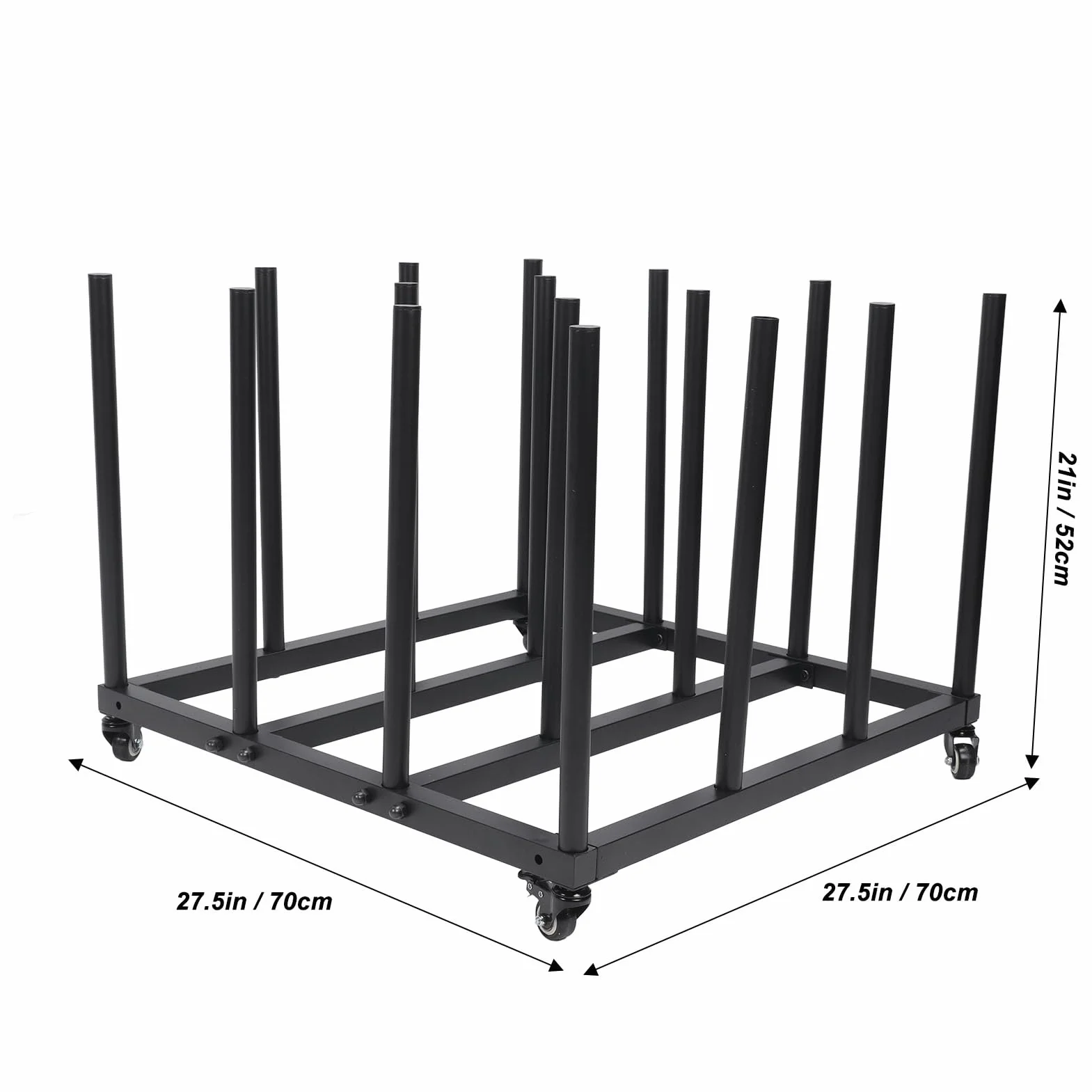 Eacam Carro de Almacenamiento de Vinilo, Estante de Medios Resistente para 16 Rollos con Capacidad de 1200 Lb, Soporte Móvil para Planos, Construcción de Tubo de Acero, para Oficina,