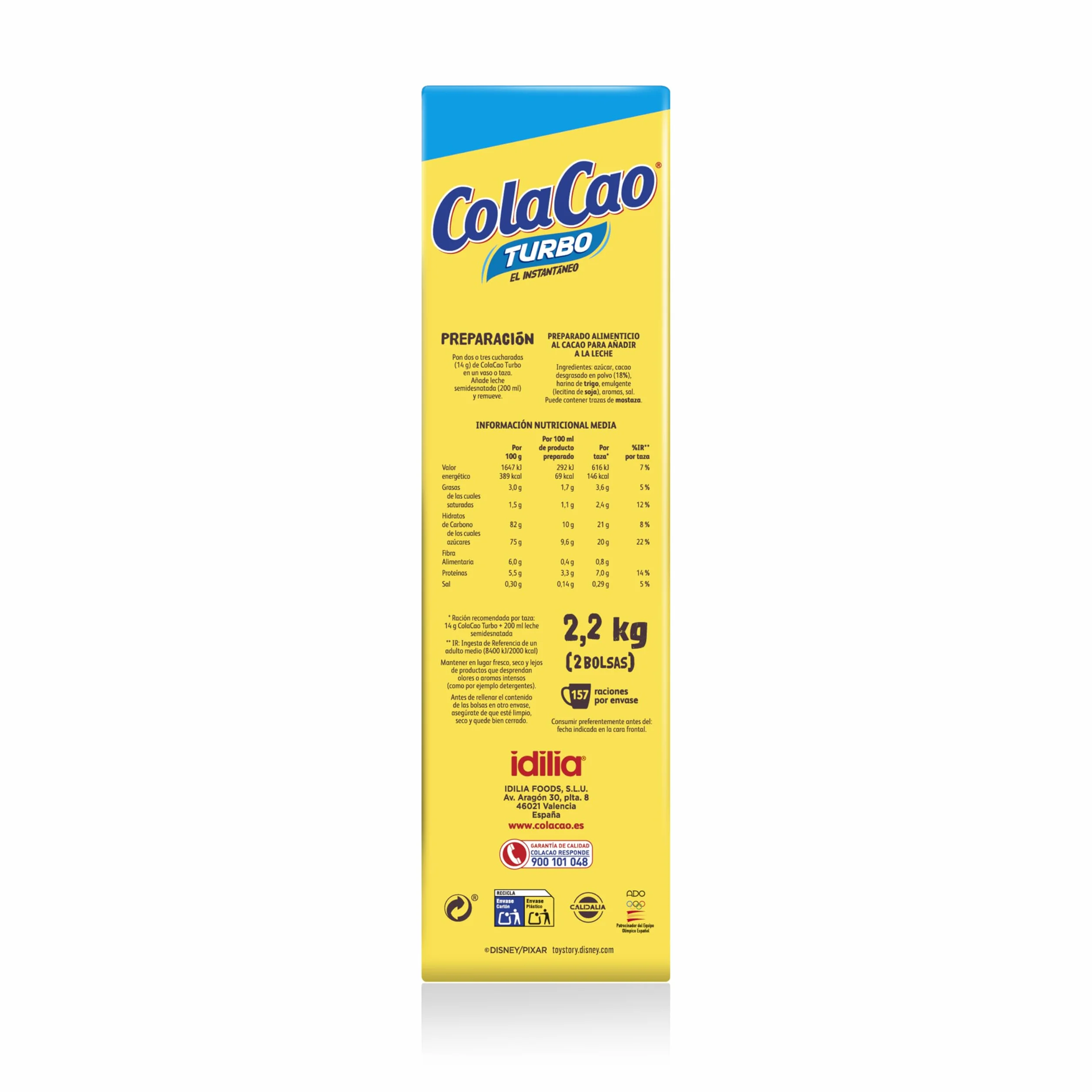 ColaCao Turbo Cacao Soluble Instantáneo Natural Pack Ahorro 2,2kg Taza Batidora Buzz Lightyear Toy Story