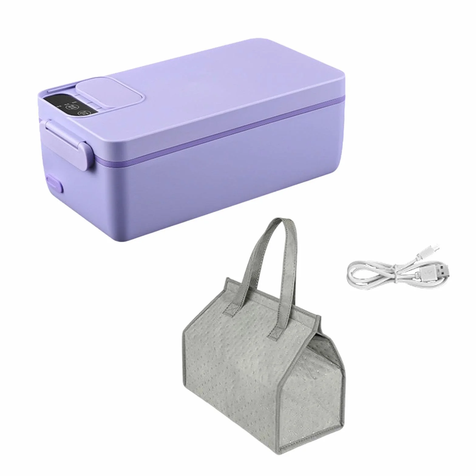 Calentador Eléctrico para Fiambreras, Portátil, Calentamiento Rápido, Silencioso, Acero Inoxidable Apto para Uso Alimentario, Ligero, Adecuado para Es, Violeta, Individual