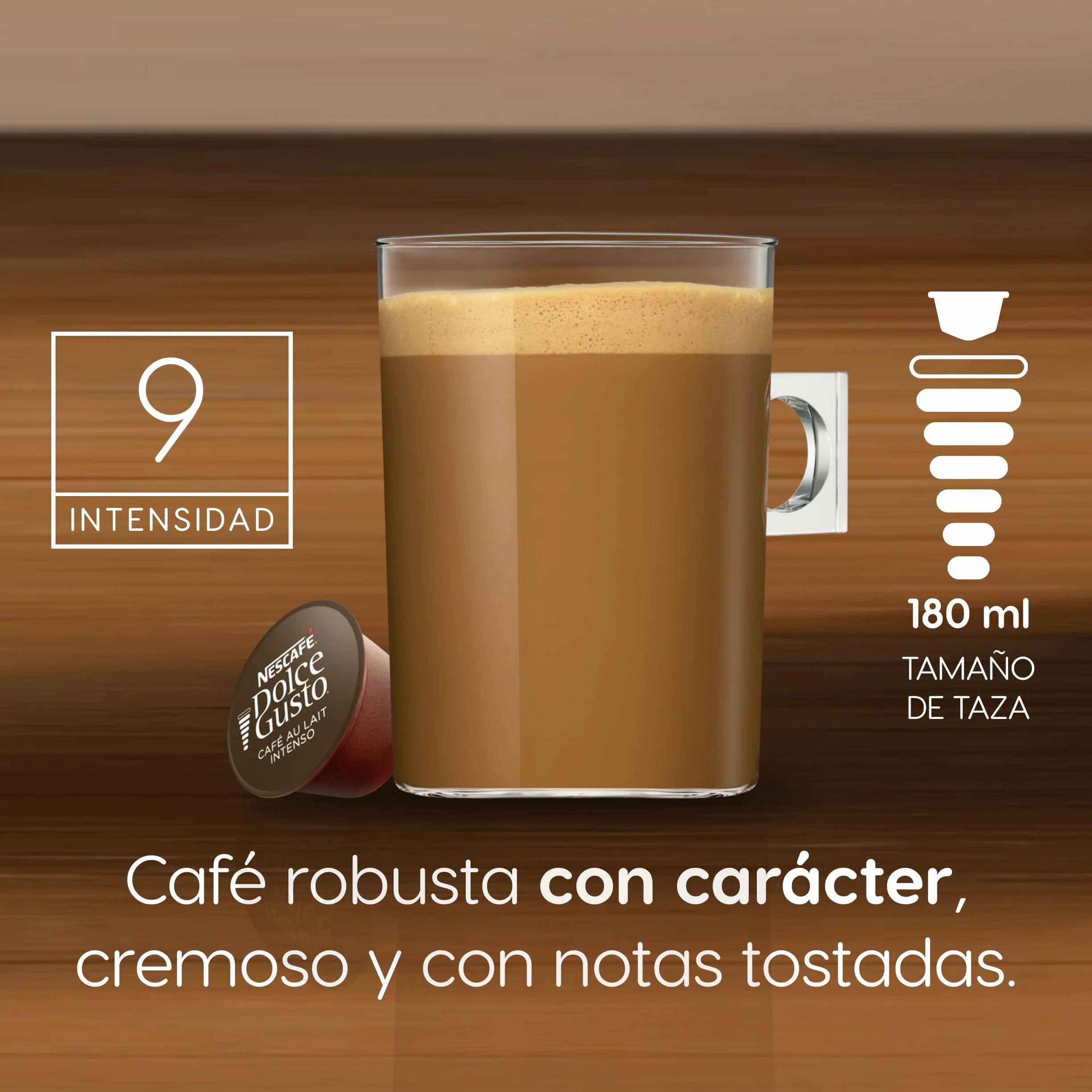 NESCAFÉ Dolce Gusto Café con Leche intenso Cápsulas de Café 48 Cápsulas Intensidad 9 Originales