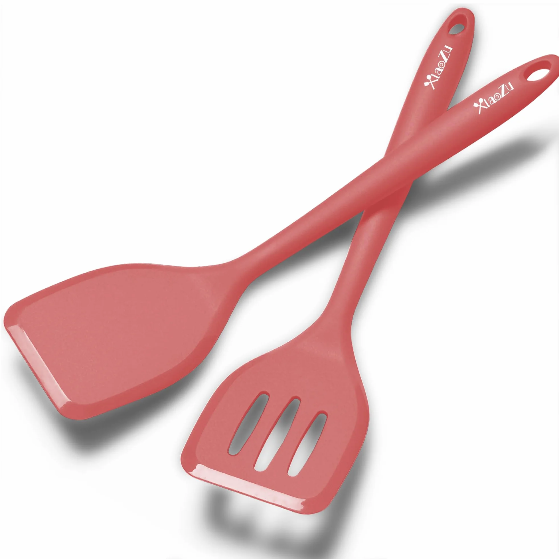 Juego de espátulas de silicona, espátulas resistentes al calor con diseño de una sola pieza sin costuras, utensilios de goma antiadherentes para hornear y cocinar, sin BPA, rojo, 11 pulgadas