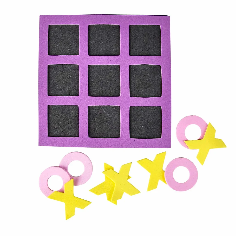 Juego de Tres en Raya Bedwina 24 pzas, Mini Tablero de Espuma 12,7 cm para Niños