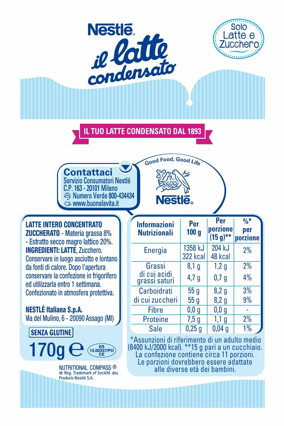 Nestlé Leche Condensada Endulzada Entera 170 g