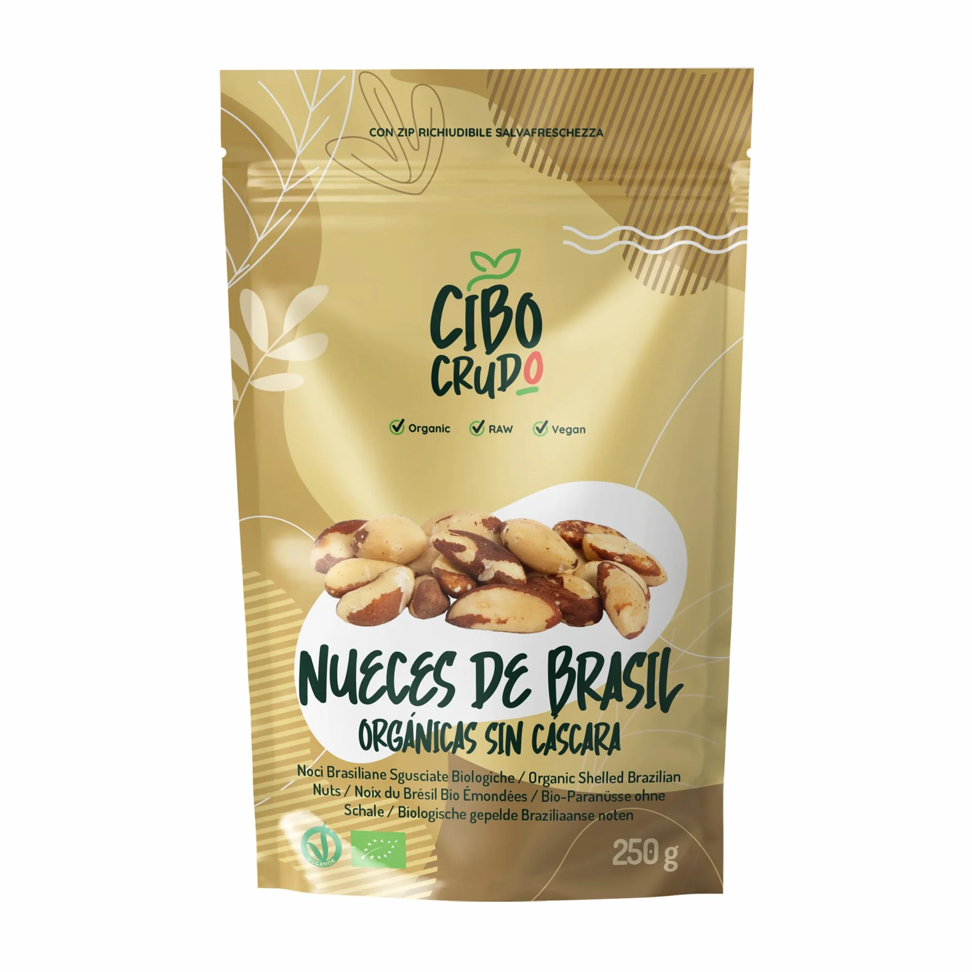 Nueces de Brasil Ecológicas 250g Bio Fibra Proteína Selenio Minerales Snack Vegano