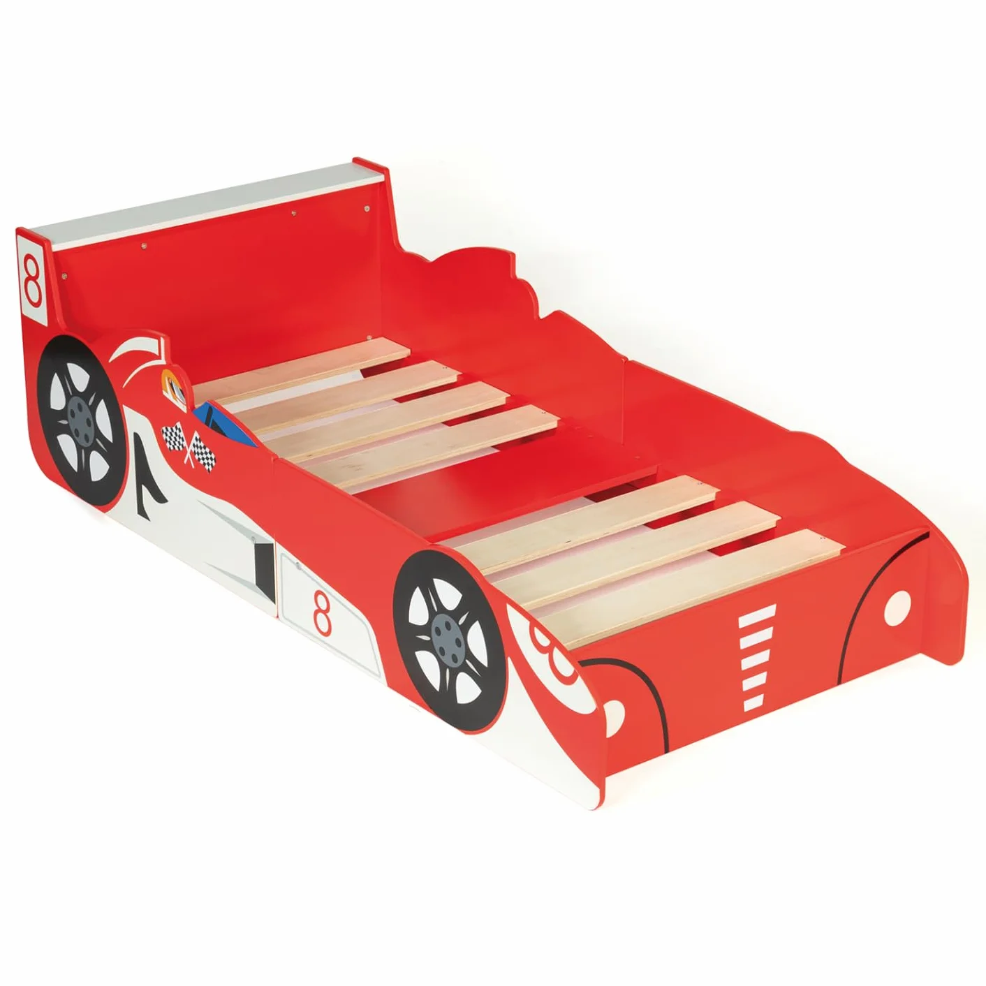 IDMarket – Cama infantil coche Fórmula 1 Teddi 70 x 140 cm, color rojo