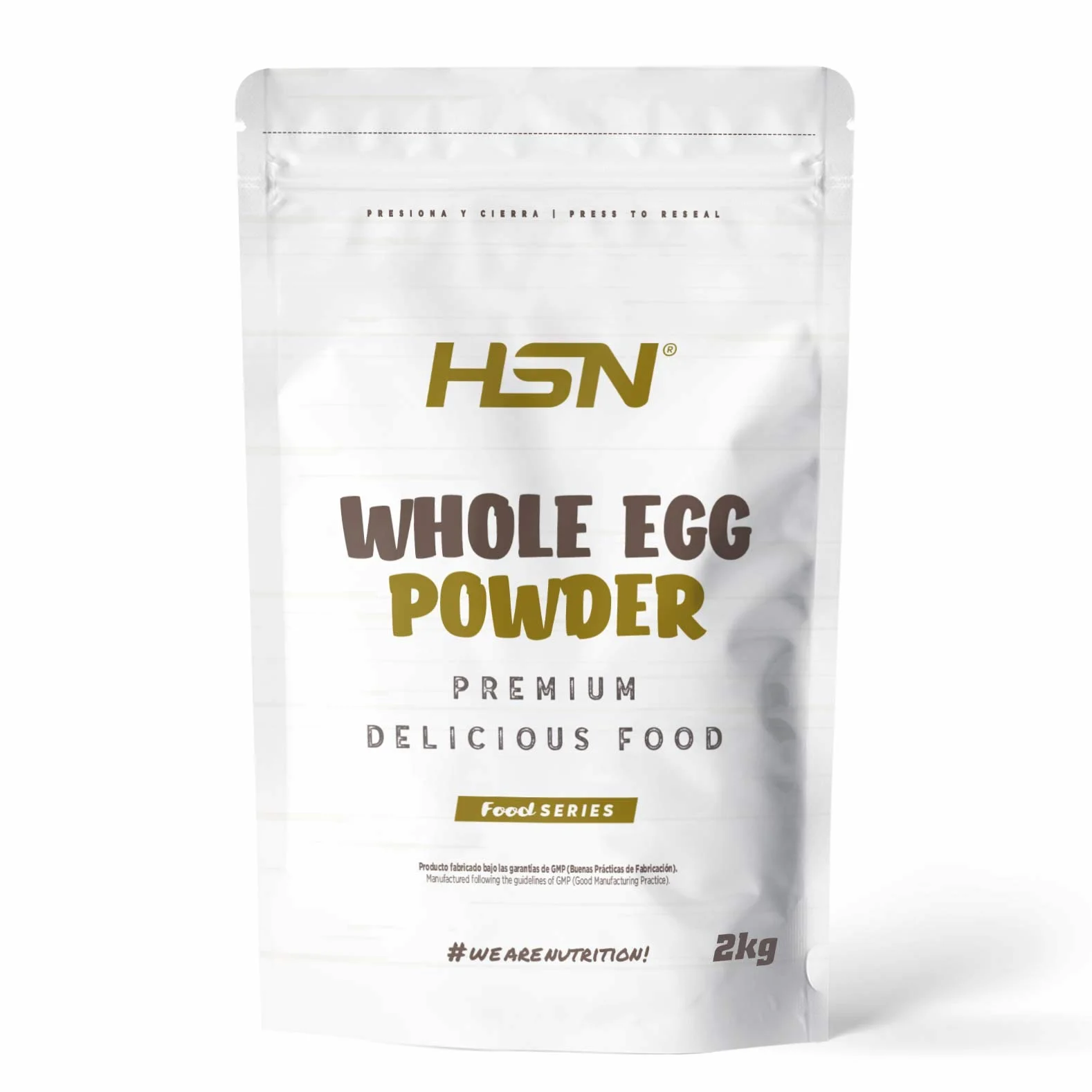 Huevo Entero en Polvo HSN 2 Kg Proteína 100% Pura de Huevos de Gallinas de Suelo no Enjauladas No-GMO Sin Gluten