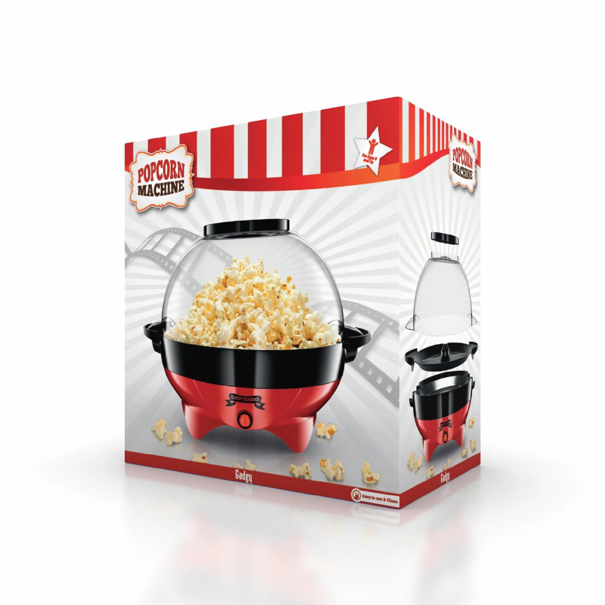Máquina de Palomitas de Aire Caliente Sin Aceite Gadgy Palomitero Rojo Retro