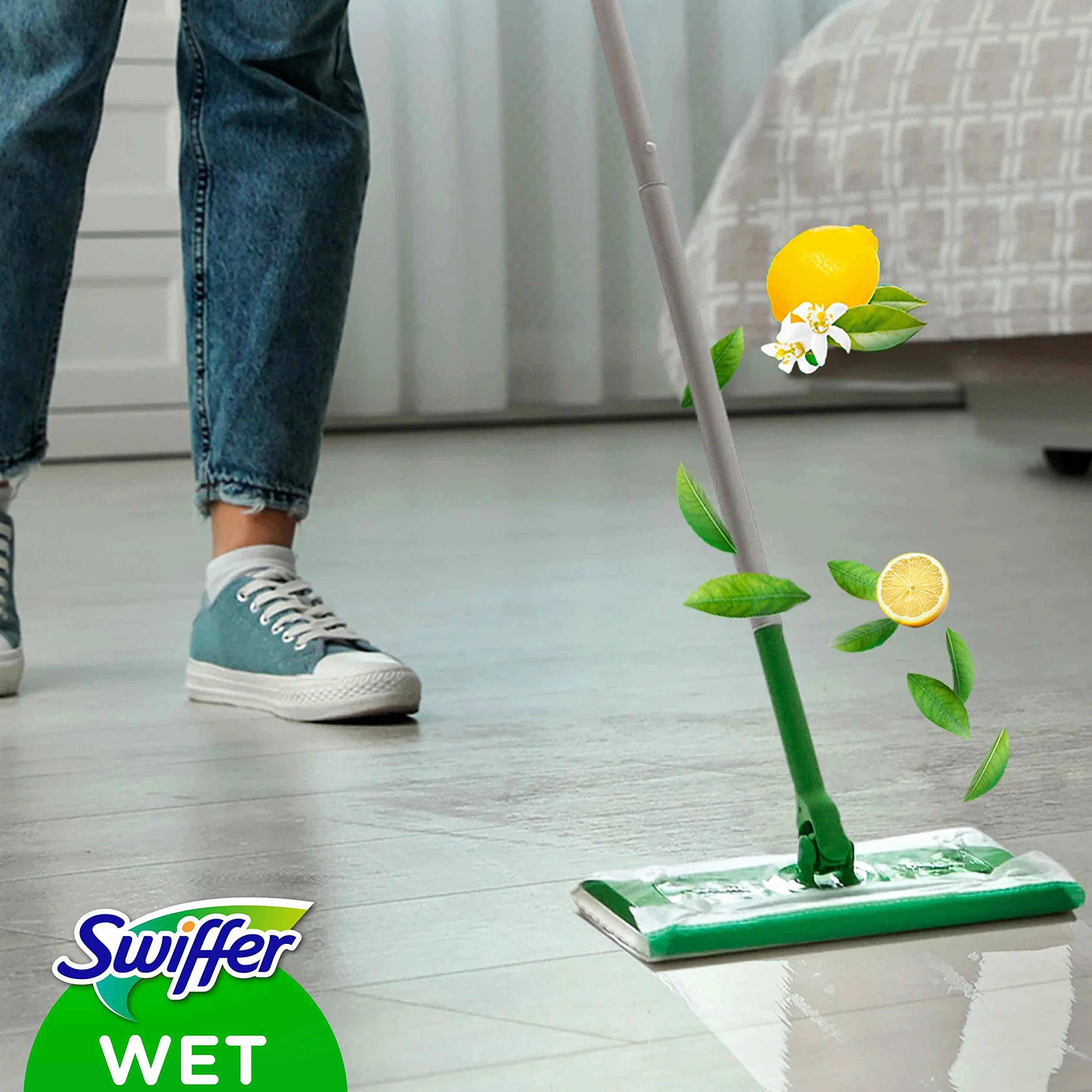 Swiffer Sweeper Kit Básico Con 1 Mopa, 8 Paños Secos Y 3 Húmedos Para Suelo