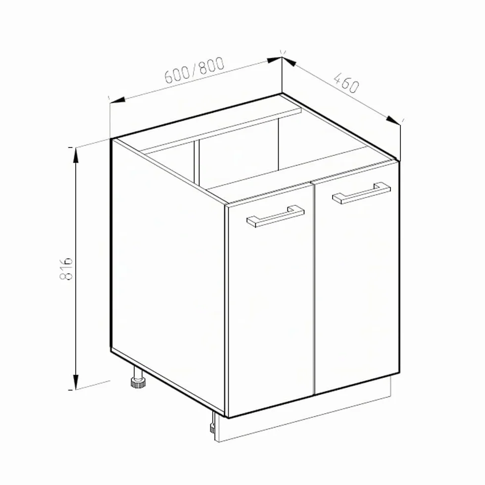 Vicco Mueble bajo de Cocina R-Line, Blanco Alto Brillo, 60 cm sin encimera, para combinación Libre Dentro de Sistemas de Cocina modulares