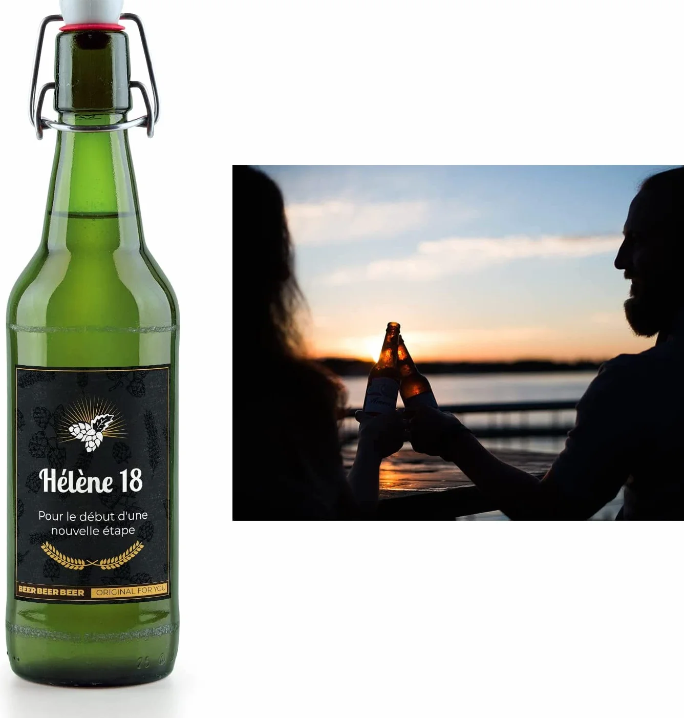 Etiquetas personalizadas para cerveza, Pack 6 adhesivos vinilo resistentes al agua