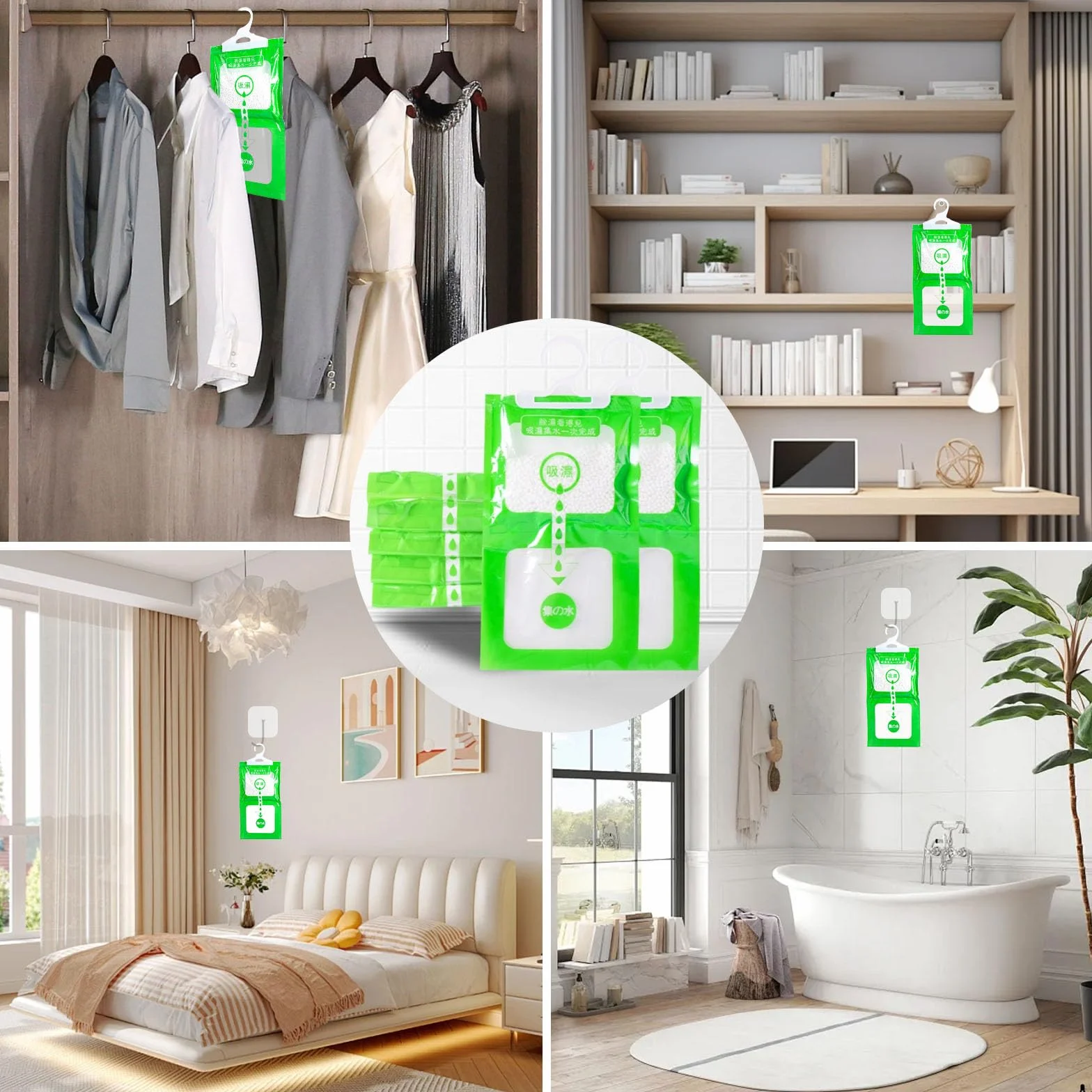 ZOCONE 10 Pack Bolsas Antihumedad Armarios Colgantes Deshumificadores de Humedad Armario Ropa Absorbe Humedad Perchas Antihumedad Armarios Habitacion Cocina Baño
