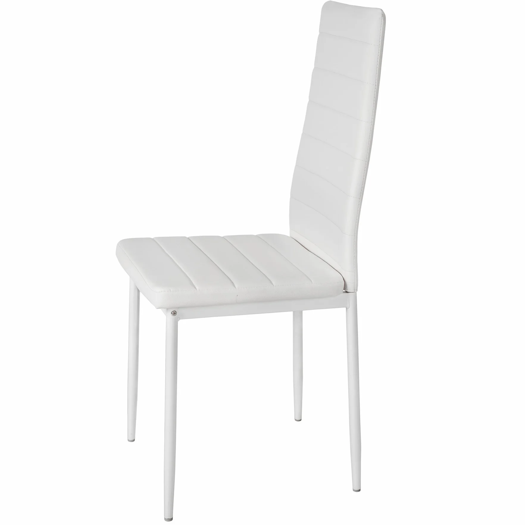 tectake® sillas de Comedor Acolchadas, Funda de Cuero sintético, Respaldo Alto, Patas de Acero, Montaje Sencillo, sillas Comedor Modernas, Muebles Salon Modernos, Silla nordica - 6 Sillas Blanco