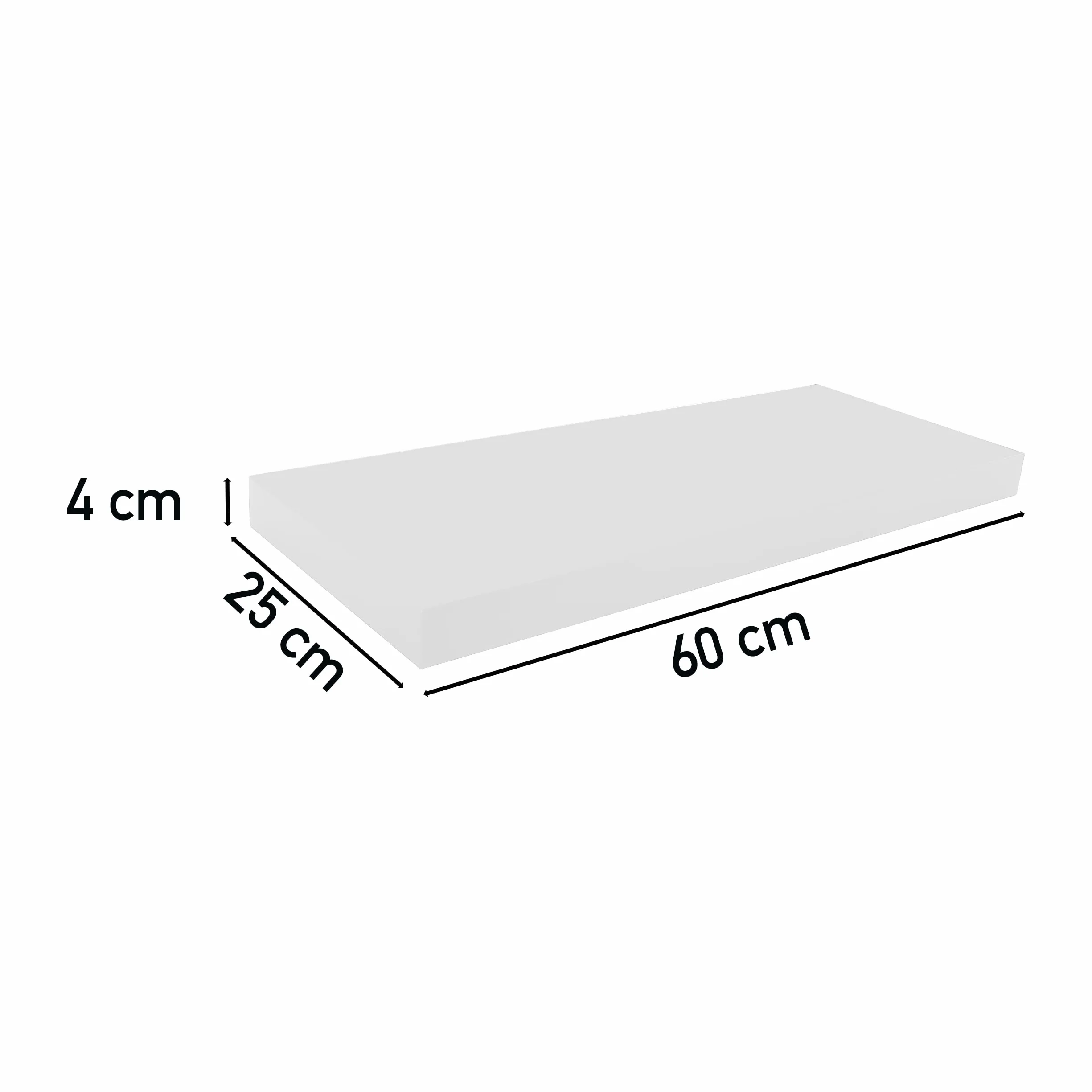 Estante de Pared 60x25x4cm Blanco, Balda Flotante Madera Fijación Invisible, Estantes Decorativos