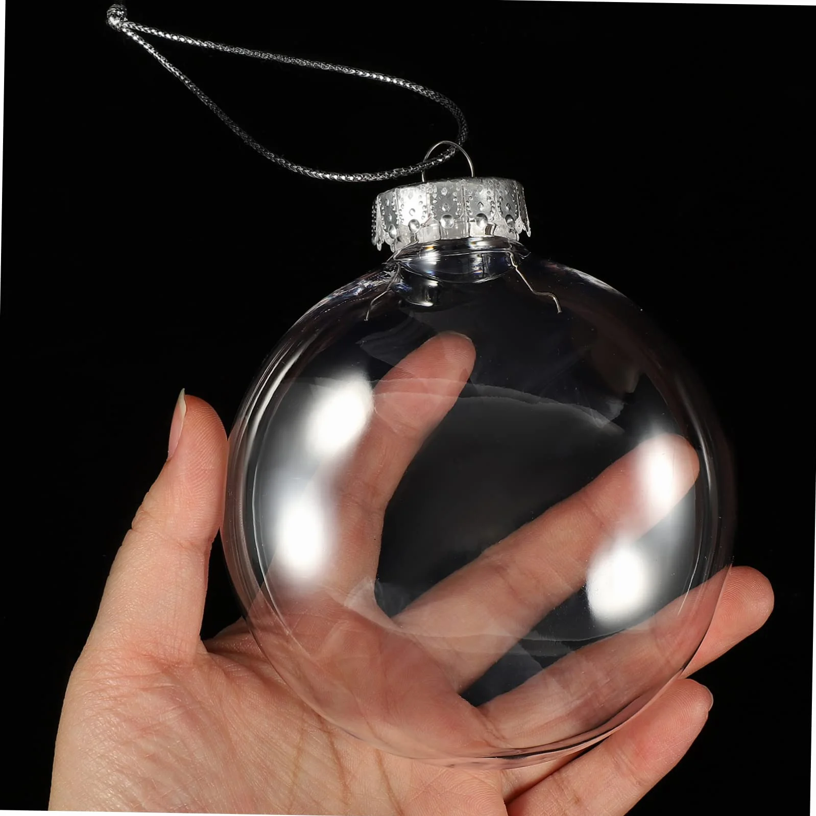 ABOOFAN Bolas de Plástico Transparente 8CM Decoraciones Navidad Rellenables para Adornos Navideños