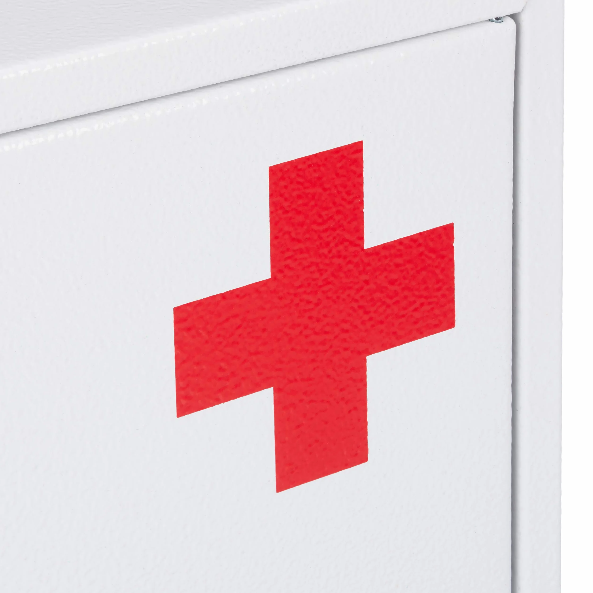 Relaxdays Armario Botiquín Pared 2 Compartimentos 32 x 21,5 x 8 cm Blanco y Rojo