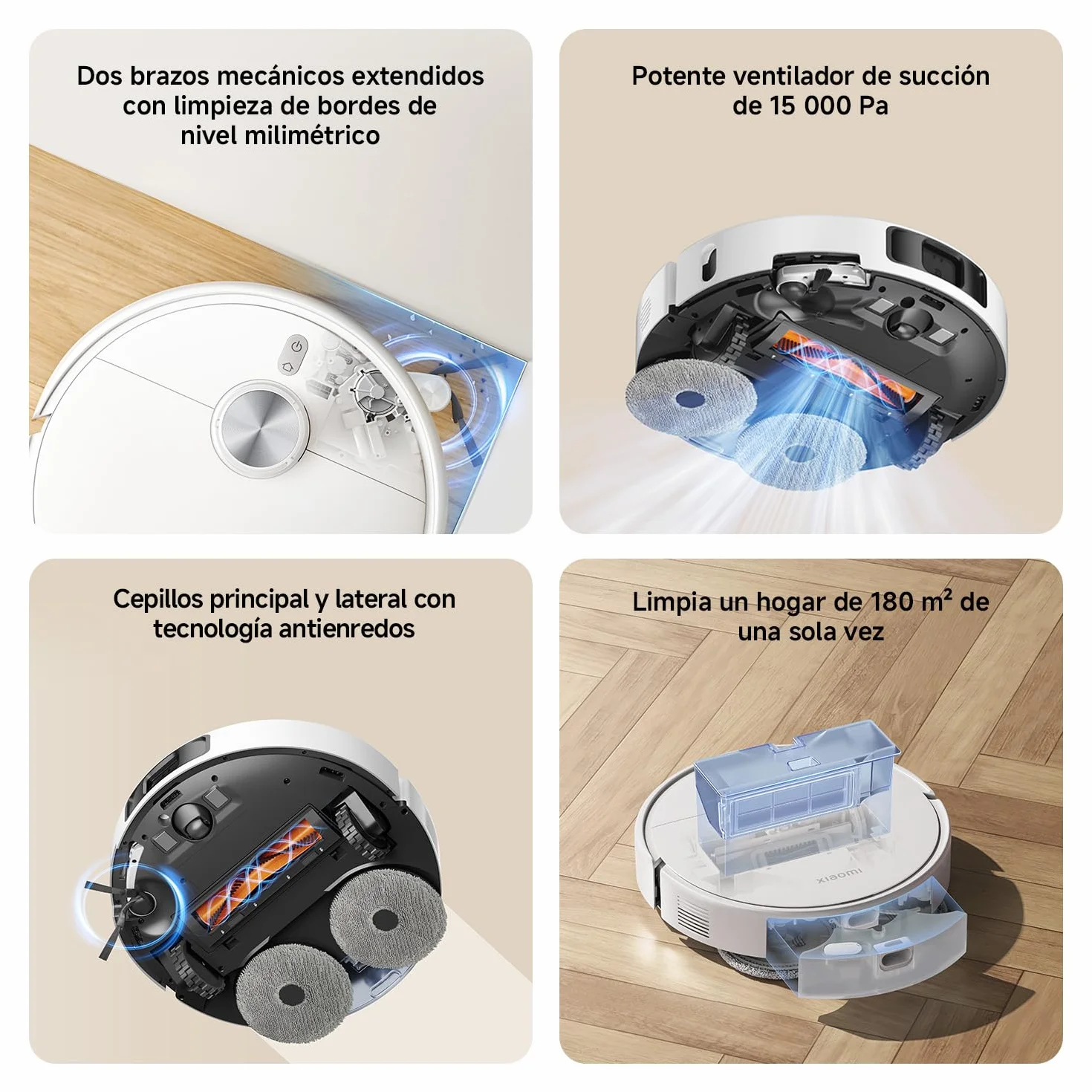 XIAOMI S40 Pro Robot Vacuum Cleaner 15000 Pa Suction Anti-tangle Brushes Auto-lift Mop App & Voice Control
