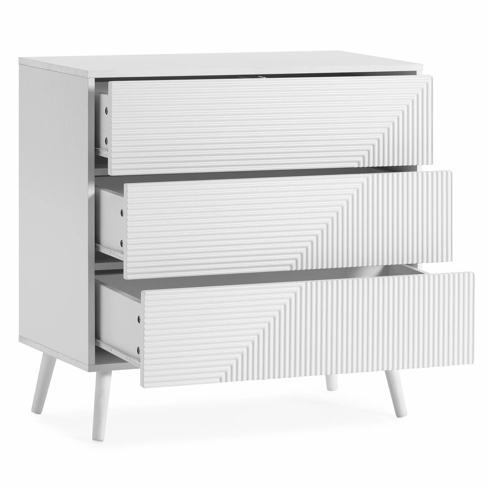 HOMN LIVING Cómoda de Noche Telmo 3 cajones Color Blanco, 80 cm (Ancho) 40 cm (Profundo) 80 cm (Altura)