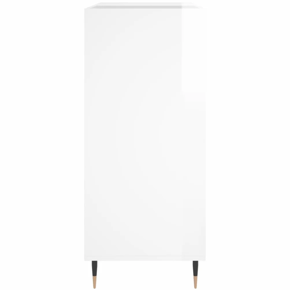 Mueble discos madera contrachapada blanco brillo 84,5x38x89 cm Almacenamiento CD DVD