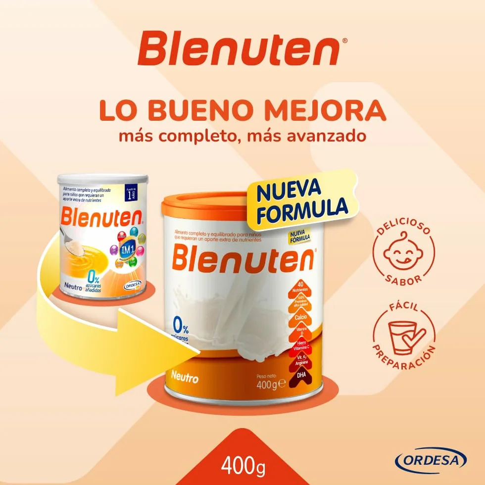Neutro 0% Azúcar 400g Suplemento Alimenticio Para Niños con Vitaminas y Minerales