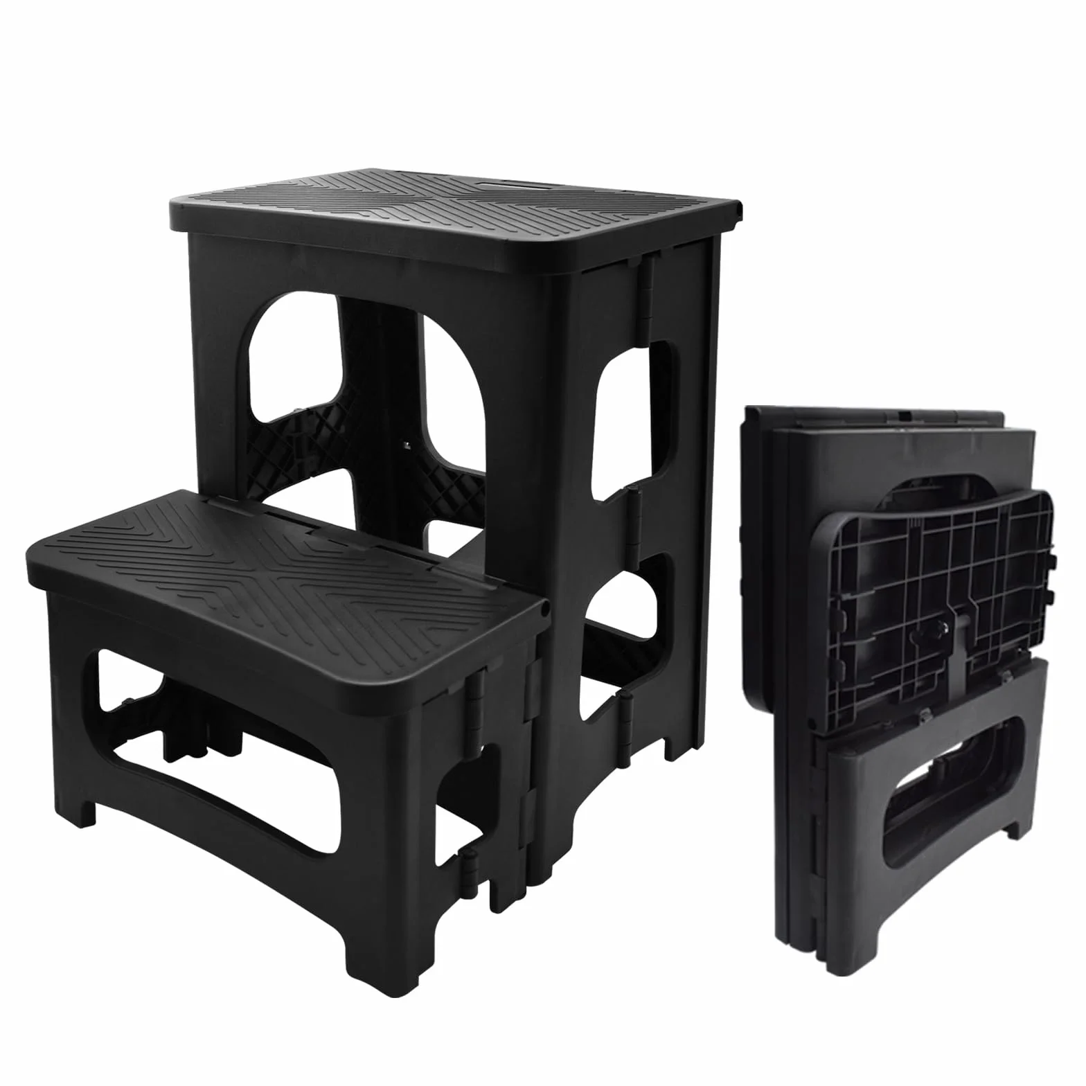 Taburete de 2 Escalones, Portátil Taburete Escalera Plegable con Pedales Antideslizantes Capacidad de Carga de 150 kg Escalera 2 Peldaños para Cocina, Hogar, Oficina, Exterior
