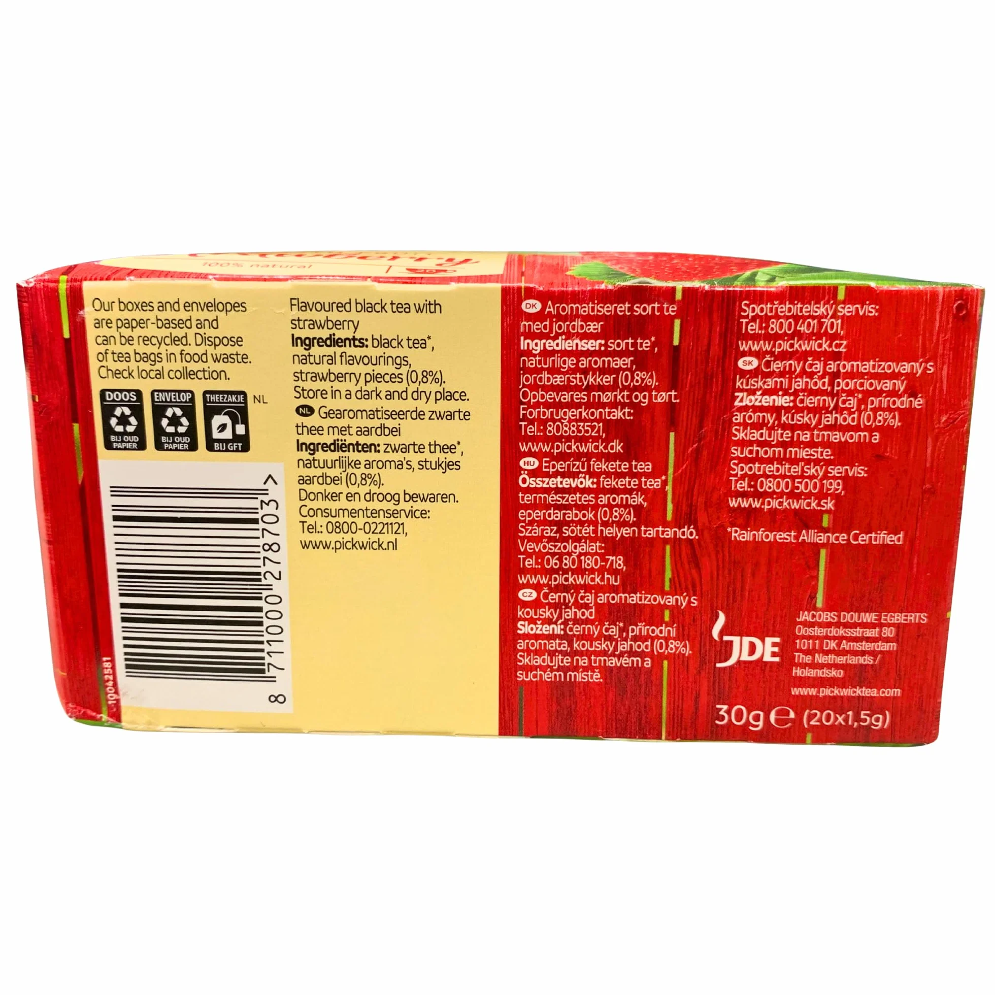 Pickwick Té de frutas y fresas 20 piezas 30 g