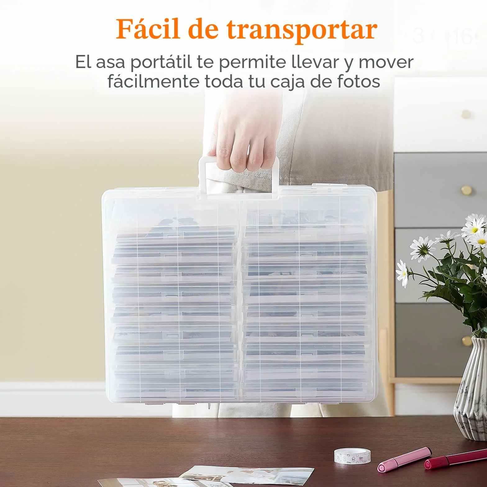Lifewit Caja de Almacenamiento para Fotos de 10 x 15 cm, Maletín que Incluye 18 Cajas para Fotos, Estuches Transparentes, Organizador de Plástico para Semillas, Tarjetas, Manualidades, 1 Unidad