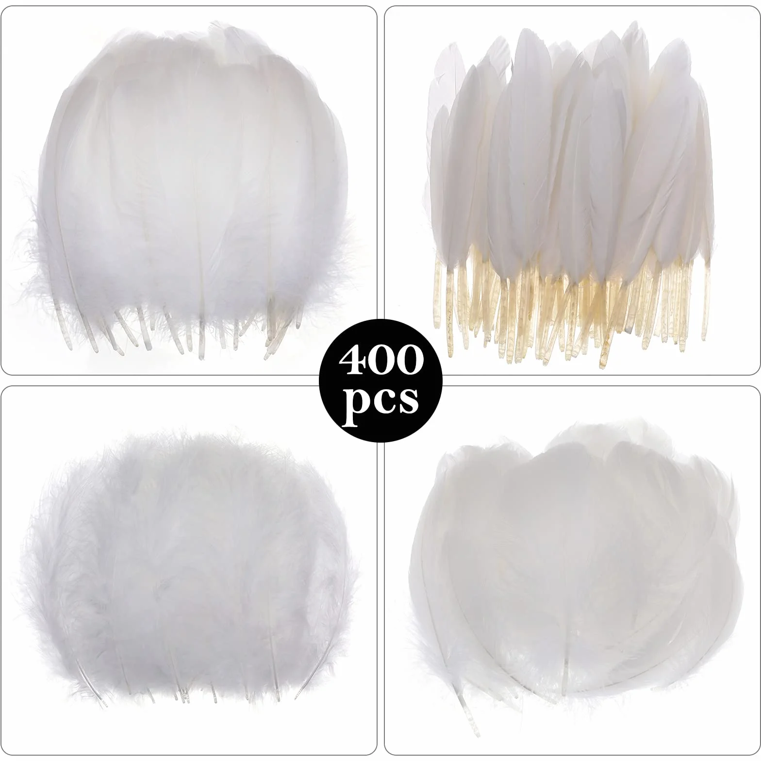 MWOOT 4 Estilos Surtidos de Plumas Artesanales (Blanco)