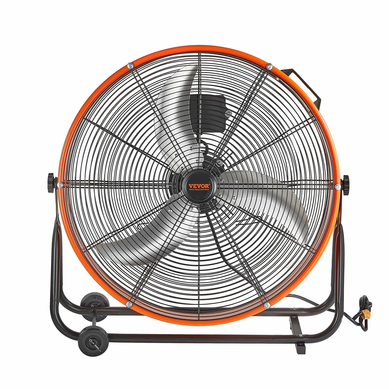 VEVOR Ventilador de Tambor Industrial de Alta Velocidad para Taller, Uso Comercial de Alta Resistencia, Velocidad Infinitamente Variable 8900 CFM, con Inclinación Ajustable de 360°, 780 x 710 x 320 mm
