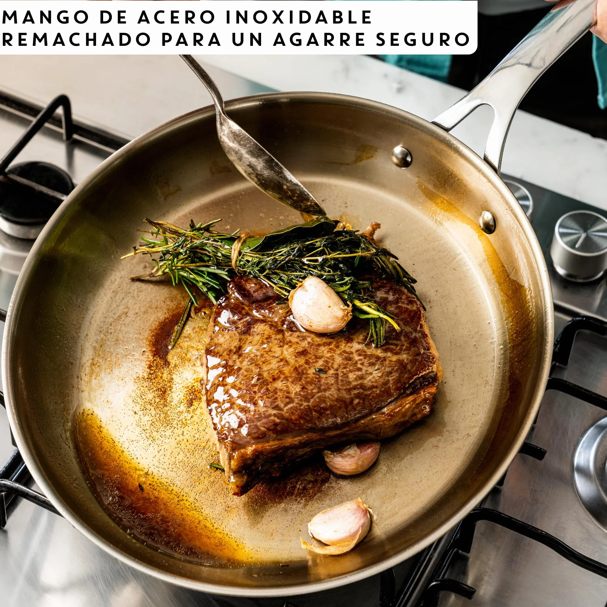 Tefal Sartén de acero inoxidable 24 cm Jamie Oliver Thermo-Fusion Apto inducción