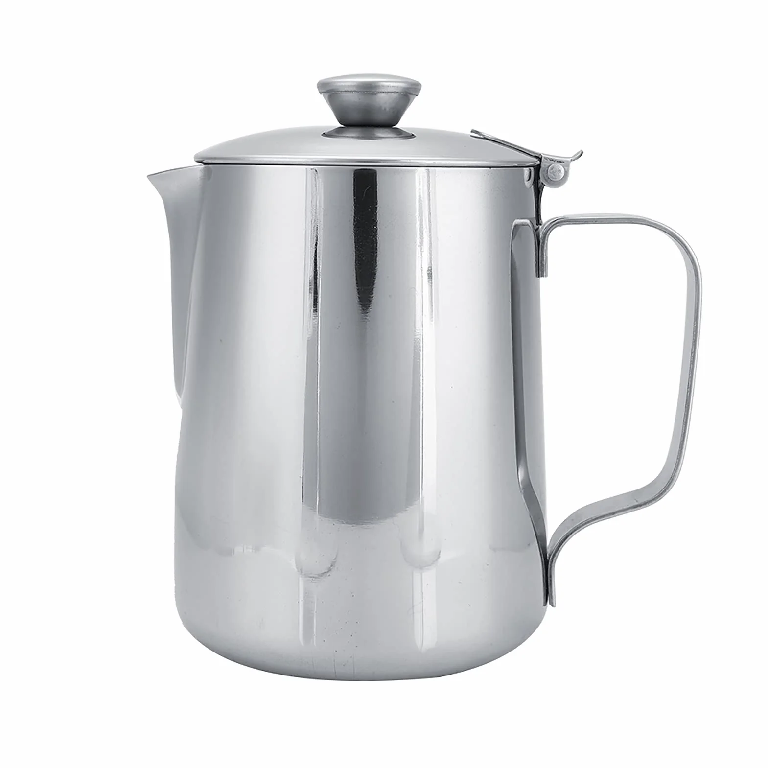 Taza de café de Acero Inoxidable Jarra de Espuma de Leche Jarra con Tapa para Latte Coffee Art Jarra de Leche de Acero Inoxidable La Boquilla sin Goteo está Diseñada para una P (600ml)