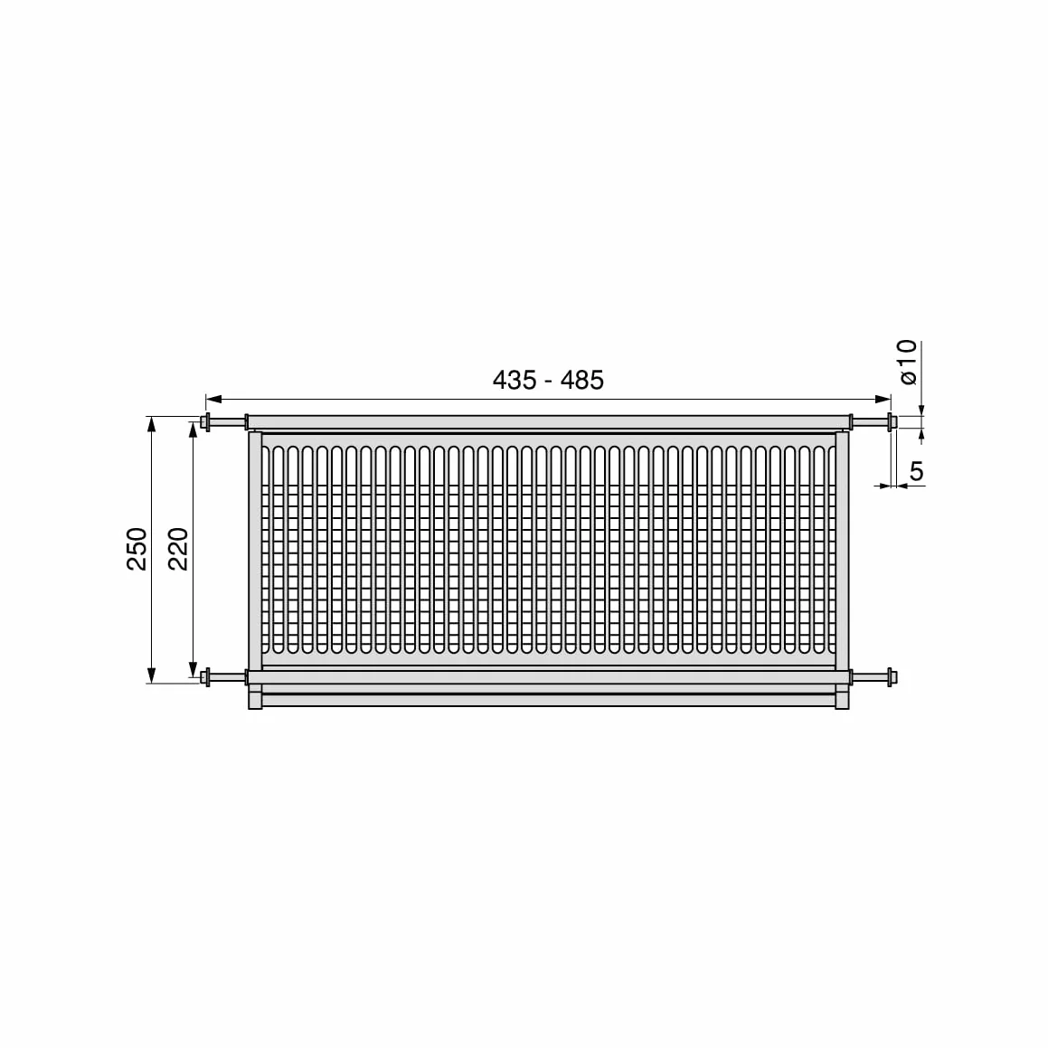 Escurreplatos Drynox para módulos altos 435-485 mm Acero Cromado