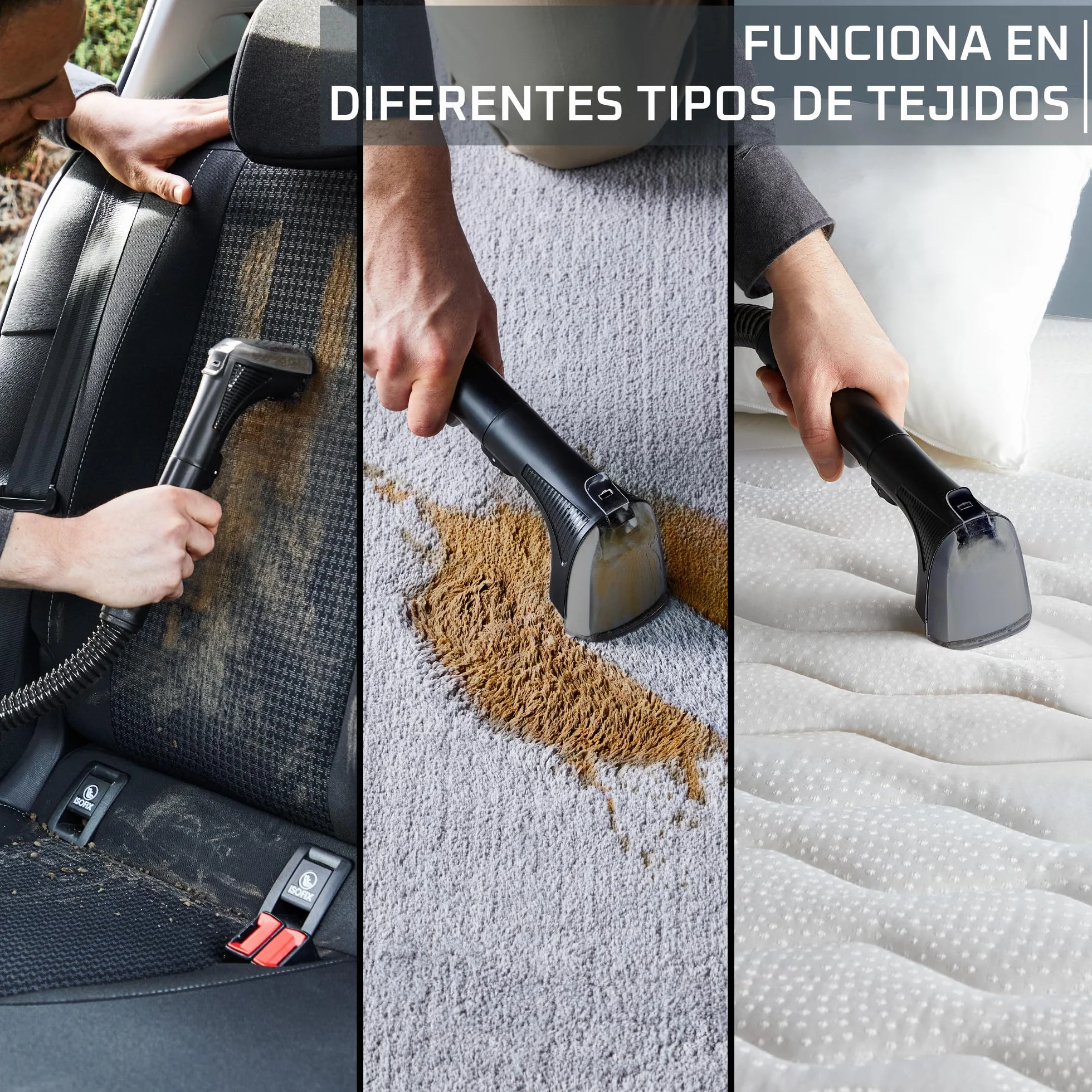 Rowenta Clean It, Aspirador de tapicerías Multiuso, Gran depósito extraíble de 1,8 L de Agua Limpia y 1,5 L de Agua Residual, Diseño Compacto, 12,5 kPa, 400 W, Autolimpieza, IN5010 (Reacondicionado)