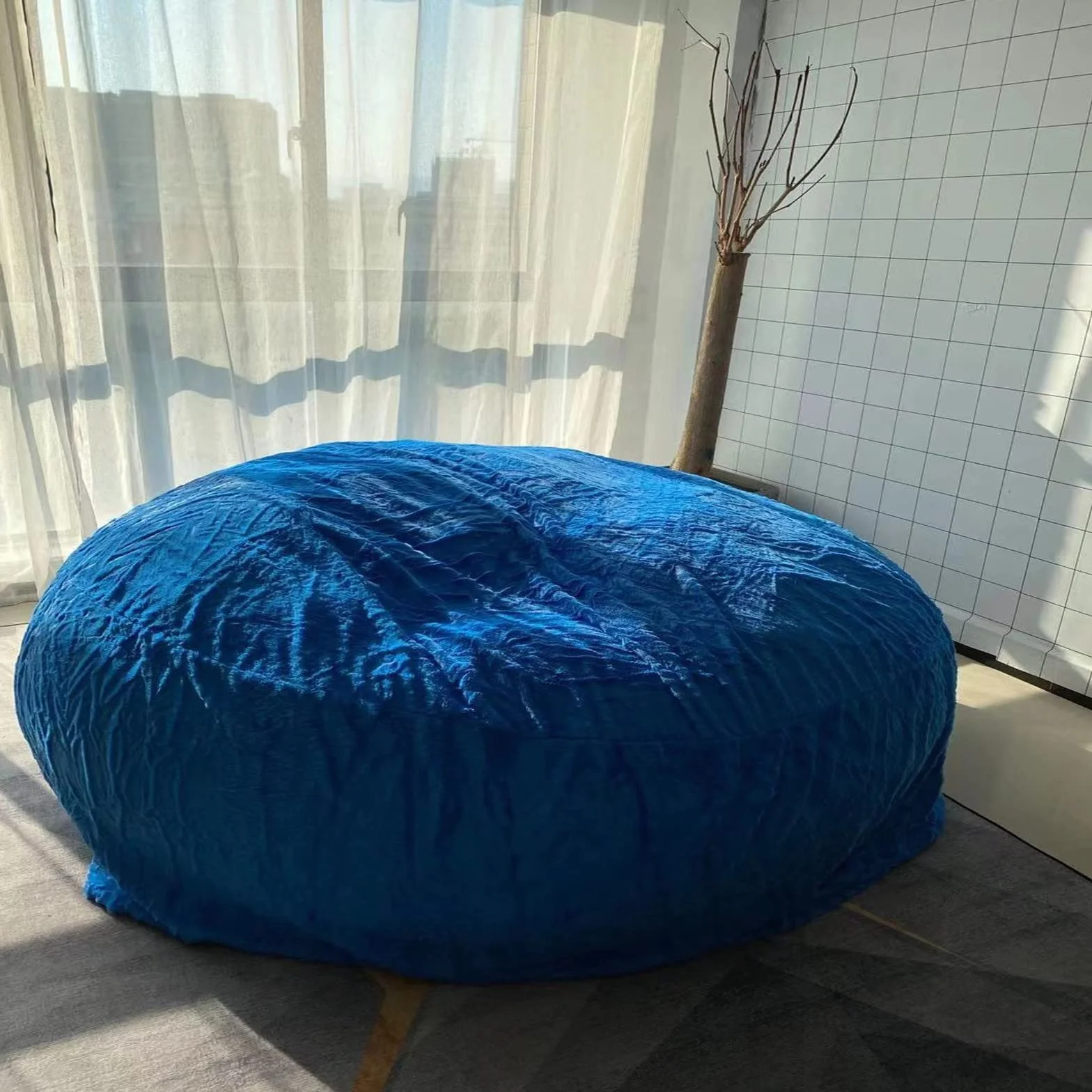 Silla Grande de puf, Muebles Gigantes Rellenos de Espuma, Fundas Lavables a máquina, puf de Piel sintética Funda de sofá Cama Perezoso Funda de puf de Pelo Gigante(Color:6,Size:7ft)