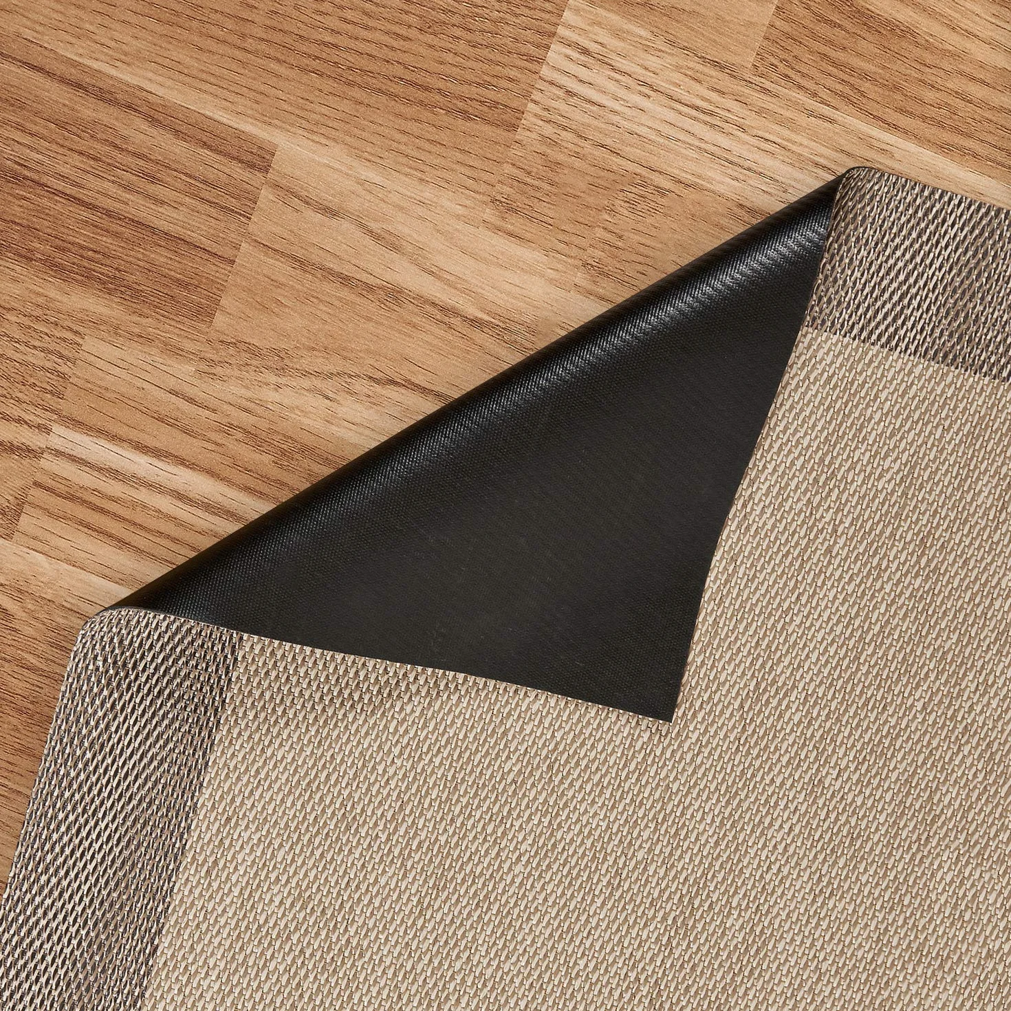 Alfombra Vinilica Salon Premium Alfombras de habitación Comedor baño Cocina Lavable Antideslizante y Resistente para Interior y Exterior Estores Basic Beige 120x180 cm