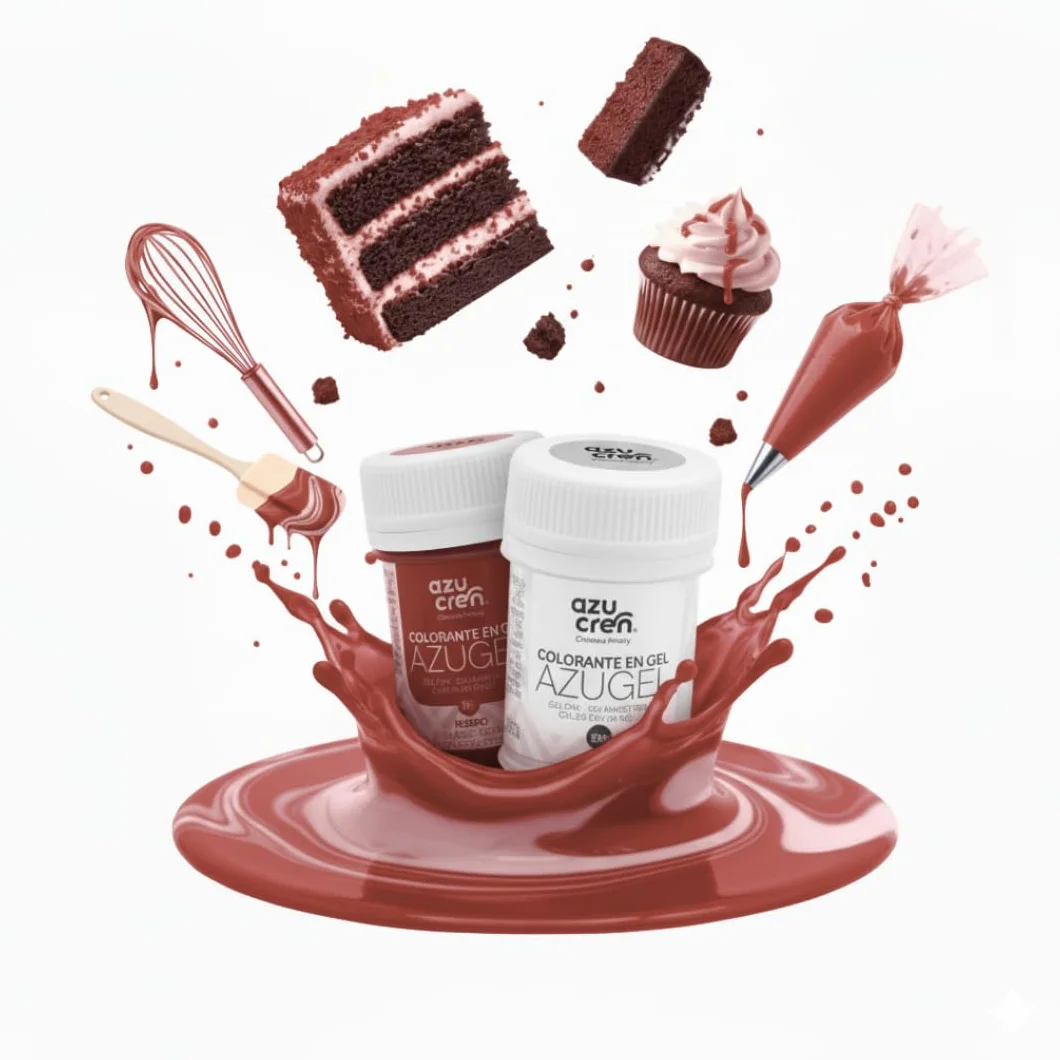 Azucren Colorantes Alimentarios en Gel Rojo y Blanco Pack 2 Ud 35 g para Fondant Buttercream Bizcochos