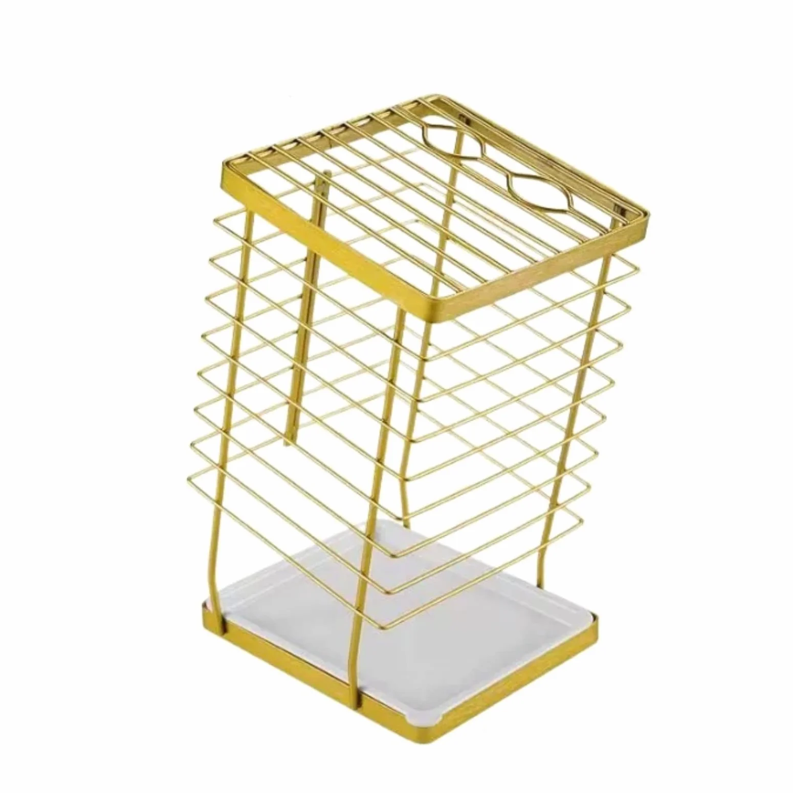 Bloque Cuchillos Cocina Soporte para Cuchillos De Acero Inoxidable Hueco, Estante Creativo para Cuchillos De Cocina, Almacenamiento De Mesa(Gold)