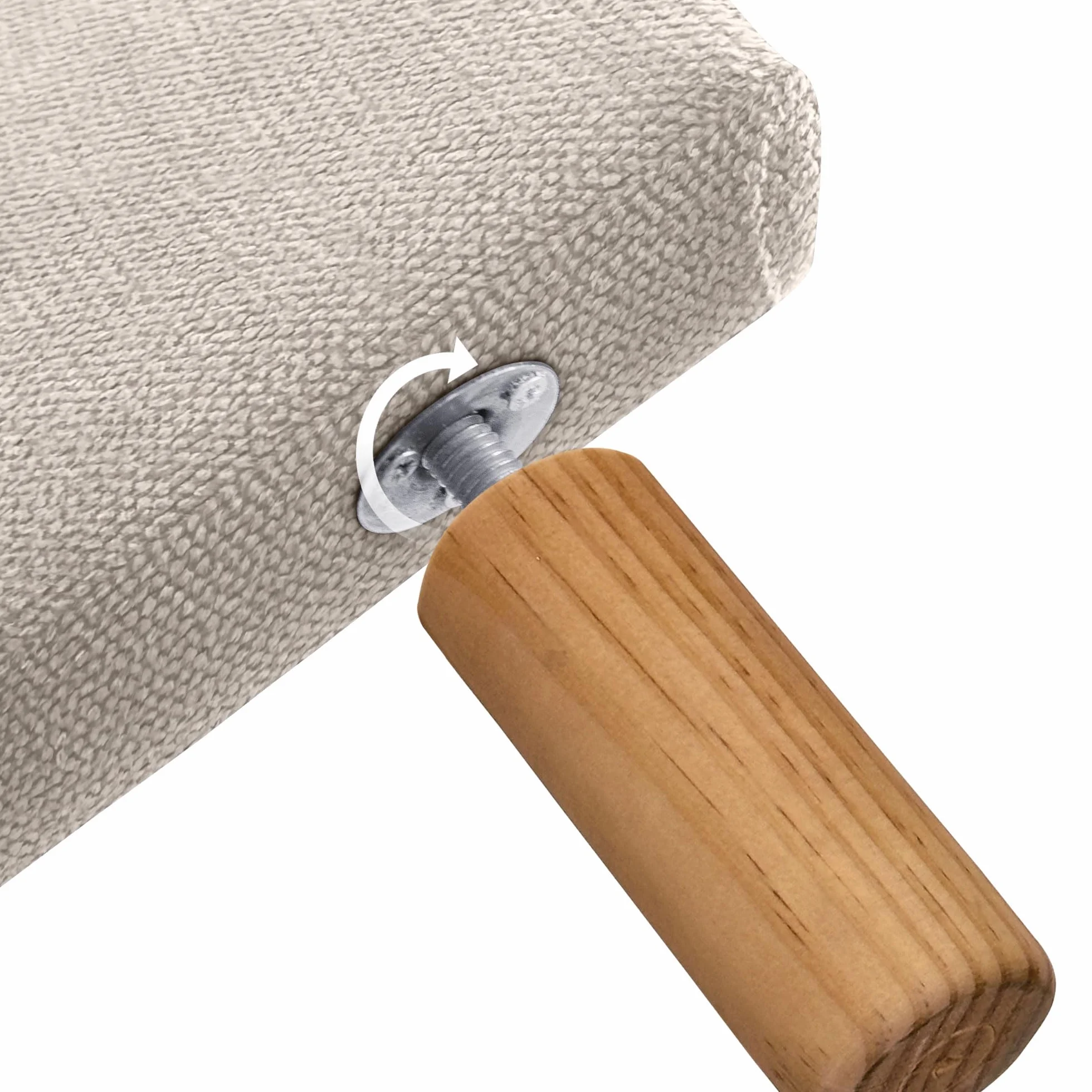 DHOME Cabecero Capitoné hasta el Suelo 150x120cm Tela Beige Tapizado ACUALINE para Cama