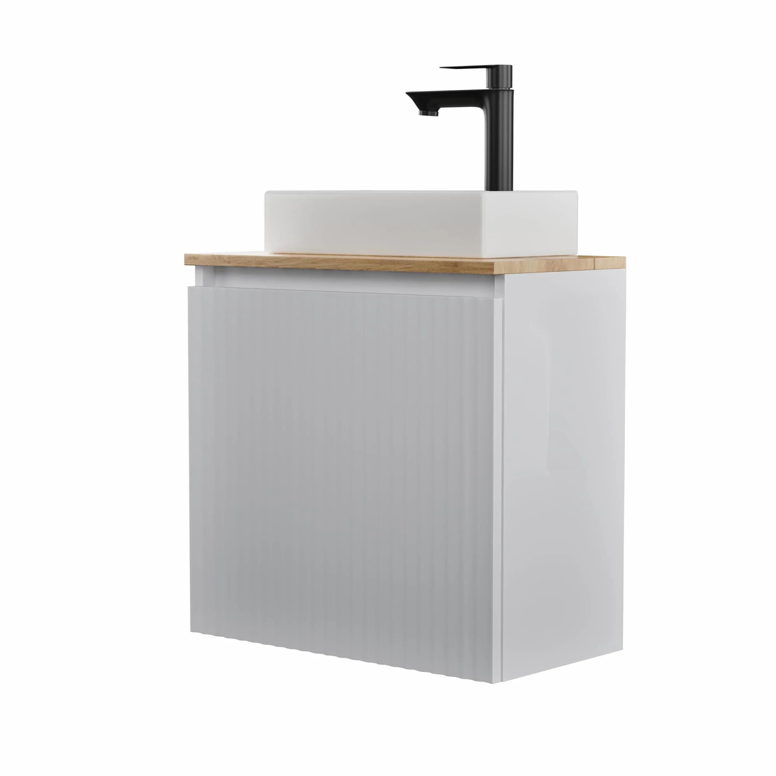 Planetmöbel Conjunto de Muebles de baño Lavabo con Mueble bajo 56 x 55 x 30 cm Blanco, Mueble bajo con Lavabo para baño, Aseo de Invitados y Cuarto