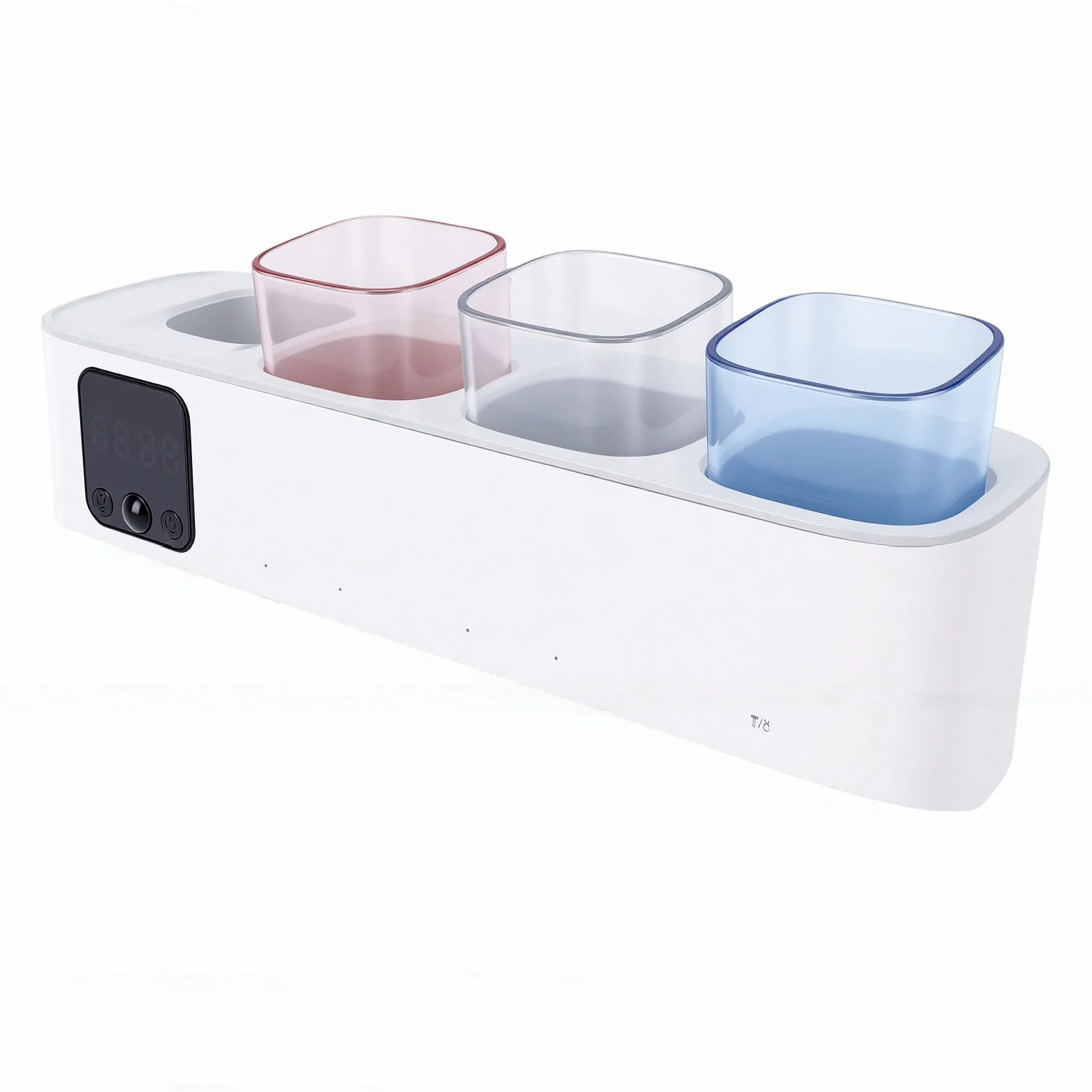 Bewinner Soporte para Limpiador de Cepillos de Dientes Eléctrico Montado en la Pared con Pantalla LED, Desinfectante y Secador UV Recargable de 5 Ranuras con Ciclo Automático para Baño