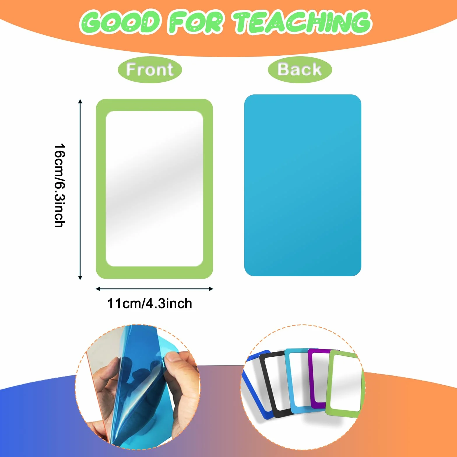 5 Espejos pequeños para niños, irrompibles, a Prueba de roturas, Esquinas Redondas, de 6 x 4 Pulgadas, Espejos Cuadrados irrompibles para Escuela, Aula, baño, Manualidades (clásico)