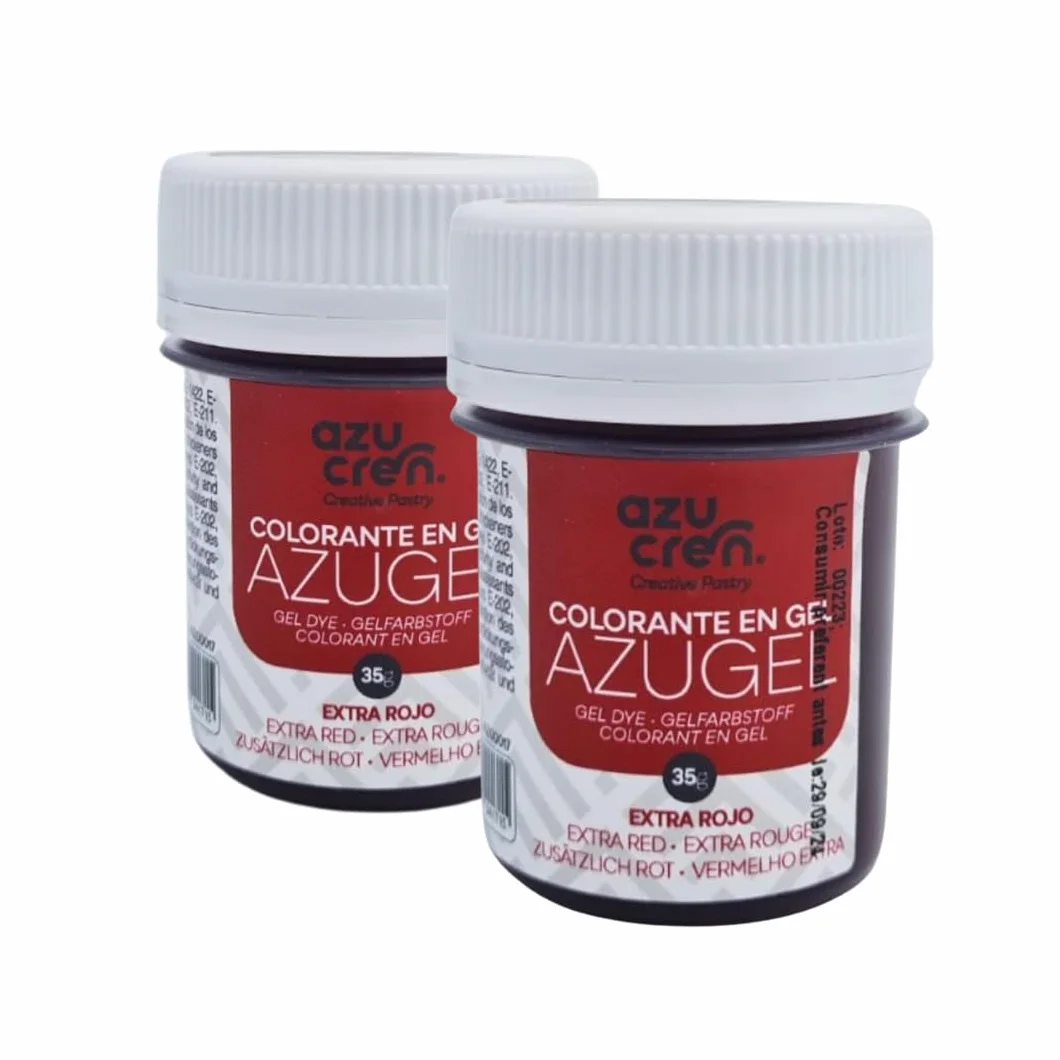 Azucren Colorante Rojo Alimentario en Gel para Red Velvet, 35 g (2 Ud)