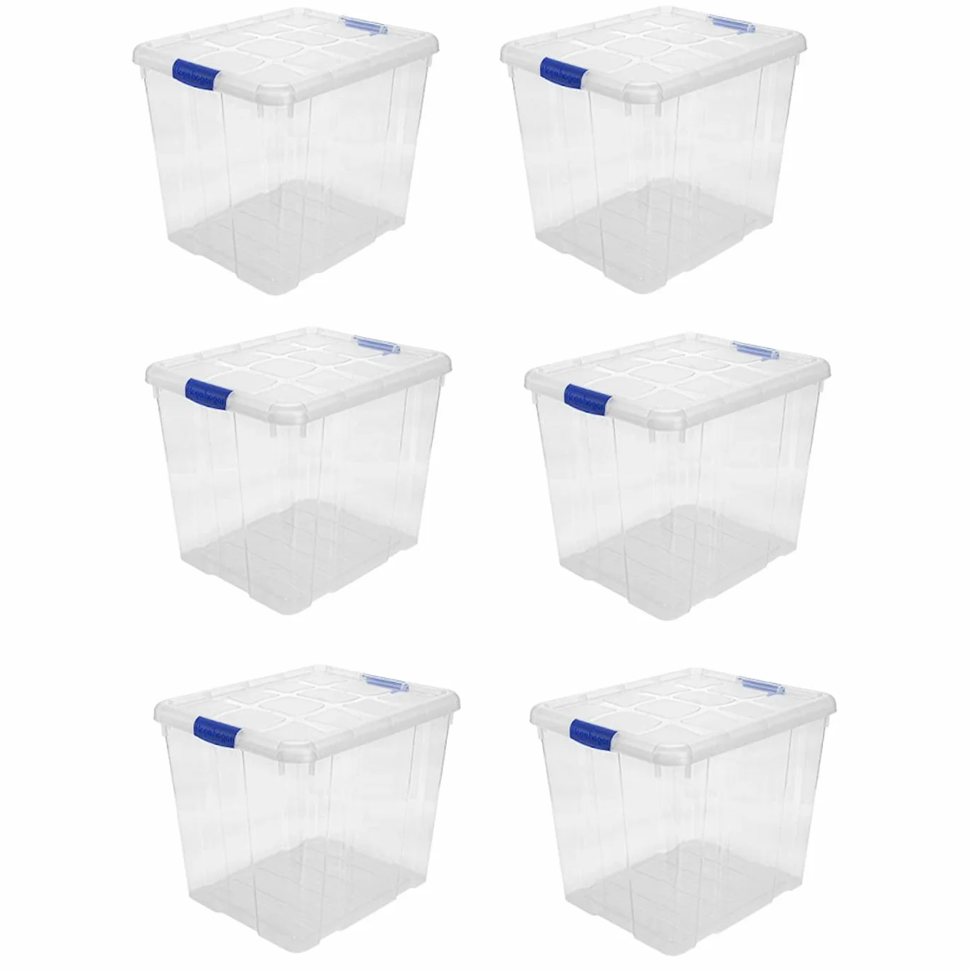 Acan Tradineur - Pack de 6 cajas de almacenaje, de 35,5 x 41,5 x 35 cm, nº 17, con capacidad de 35 litros con tapa para organización del hogar, baúl organizador(35,5 x 41,5 x 35 cm, Pack de 6)