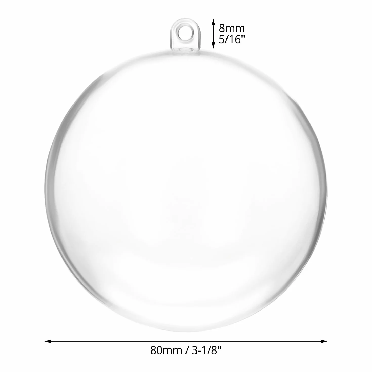 Bolas de Navidad Transparentes Ø8cm Plástico 20 Unidades QWORK