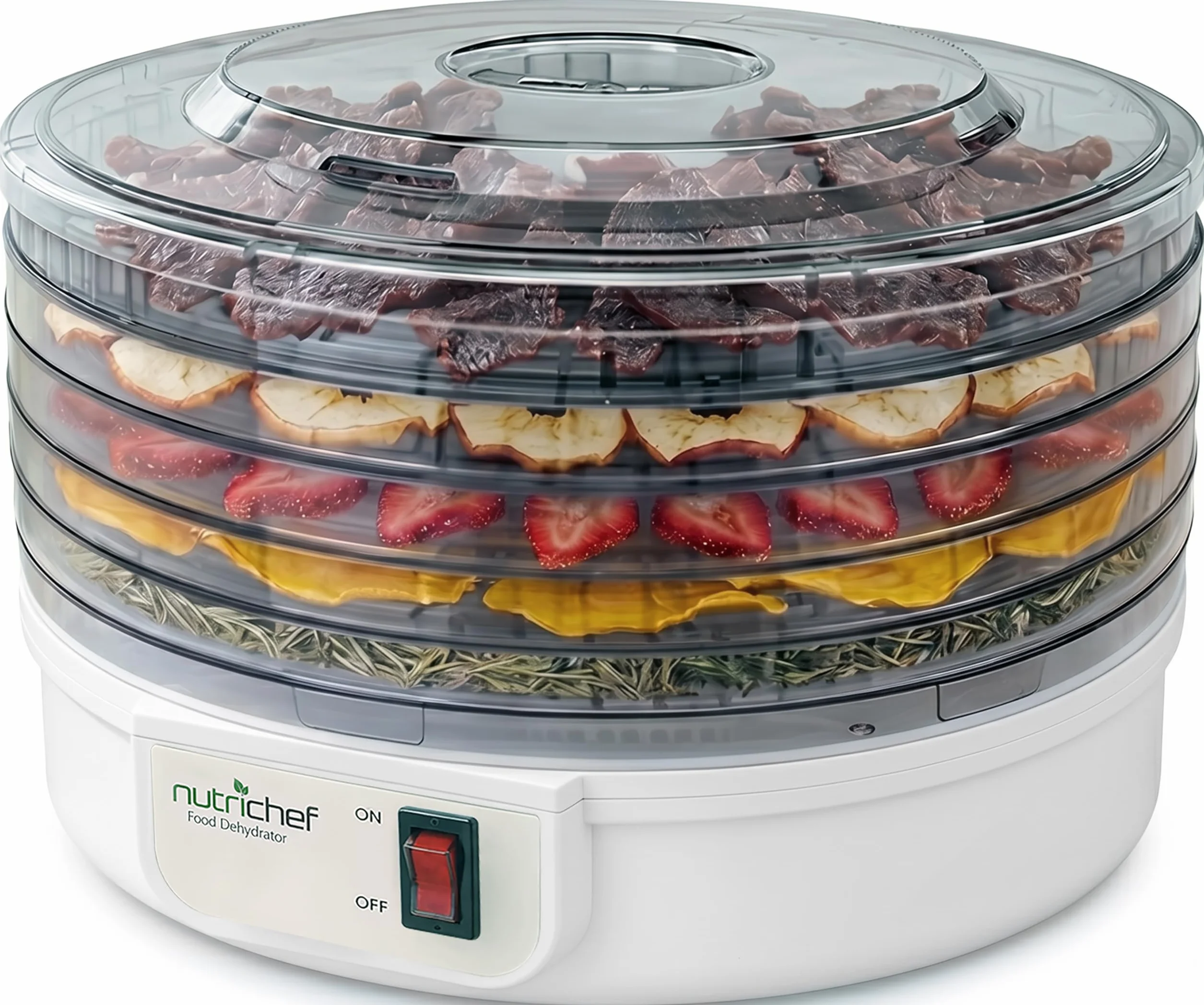 NutriChef Deshidratador de alimentos eléctrico 5 bandejas para Frutas Verduras Carne