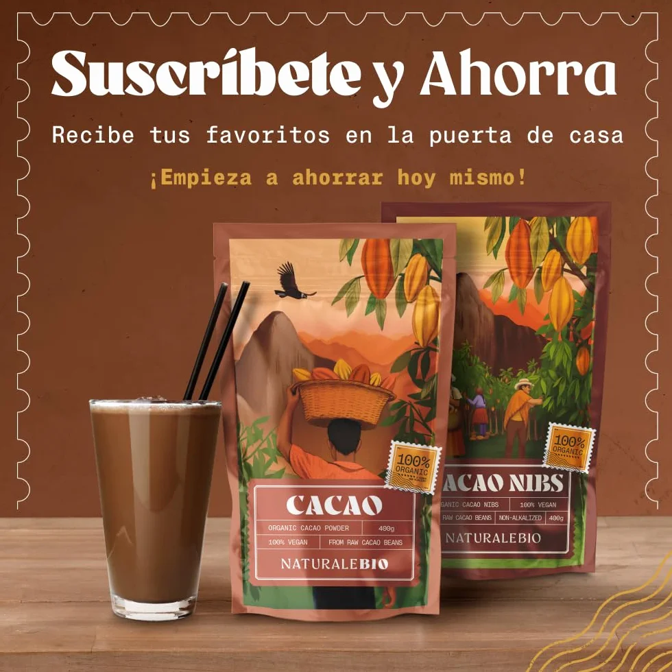 NaturaleBio Cacao Ecológico en Polvo 1kg Orgánico Natural Puro Sin Azúcares Añadidos