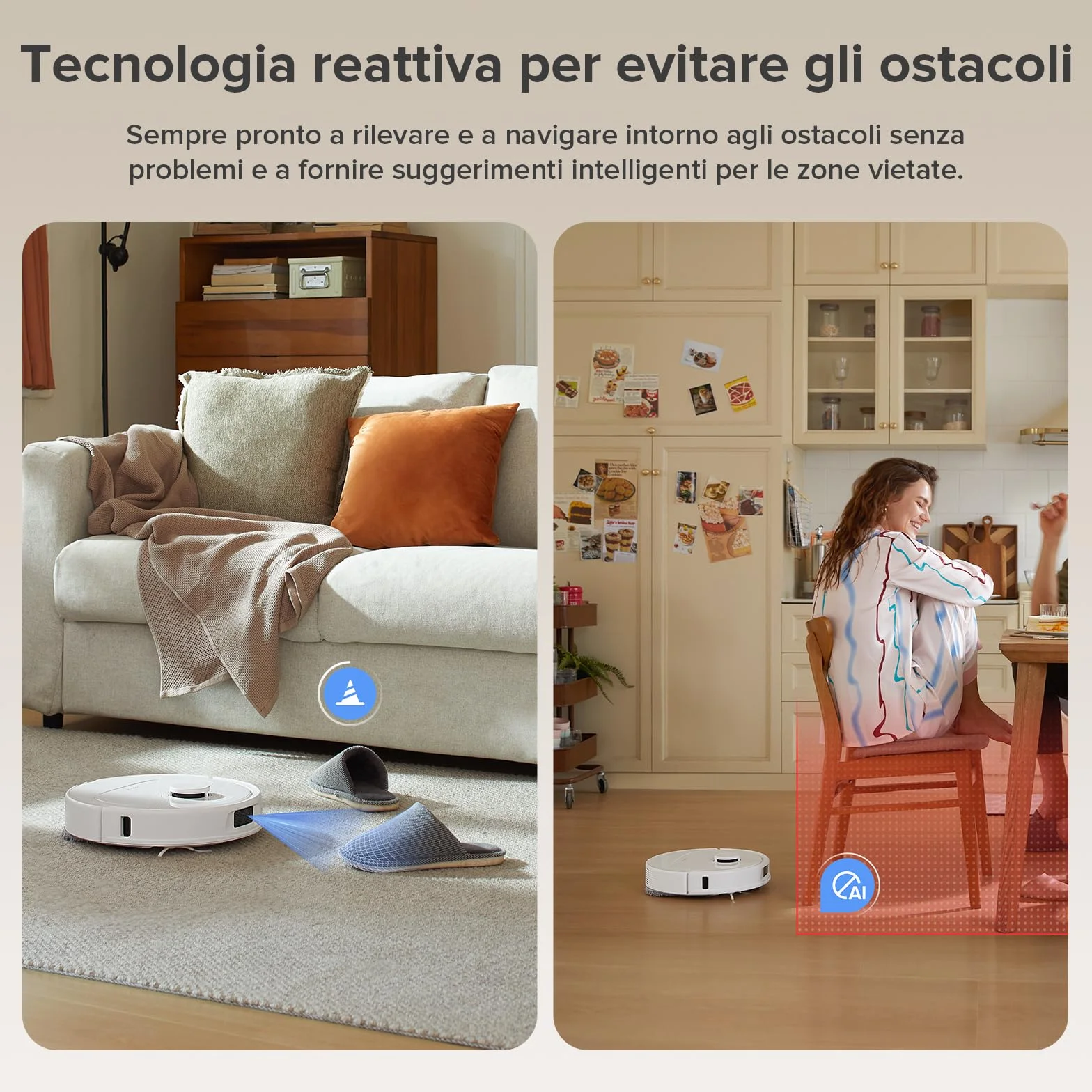 roborock Robot Aspirador QV 35A Set, 8000Pa de succión, Dos mopas giratorias elevables, cepillos antienredos, tecnología reactiva para Evitar obstáculos, navegación y mapeo,Blanco