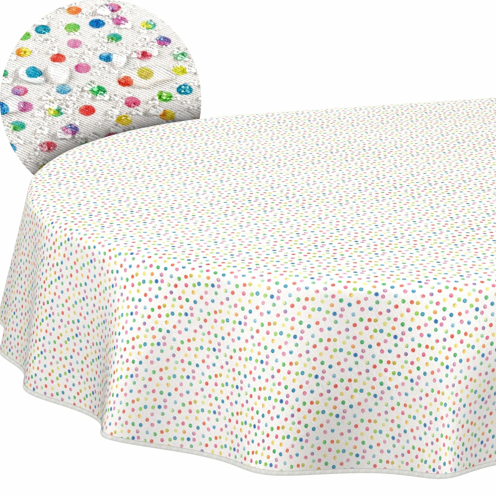 ANRO Mantel de Mesa Tela 70% Algodón 30% Poliéster | Diseño Mimi | Rectangular Ovalado Redondo | Fácil Limpieza 220x140 cm