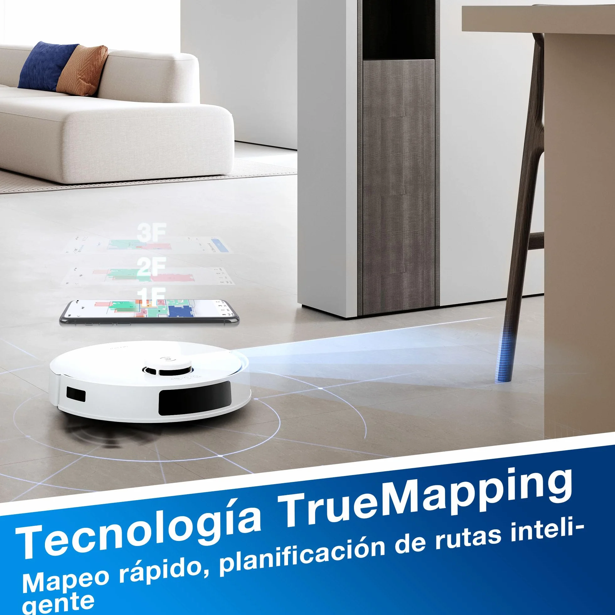 ECOVACS DEEBOT N20, Robot aspiradora de succión Potente 8000 Pa, batería de 300 min, evitación Inteligente obstáculos, tecnología antienredos, alfombras y pelos de Mascotas, WiFi-Alexa-App