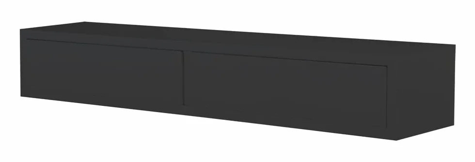 MODULARREDO | Domino Estante de Pared con cajón, mesita de Noche suspendida, Estante de Pared, 88,2 x 13,4 x 20 cm, Negro - Fabricado en Italia