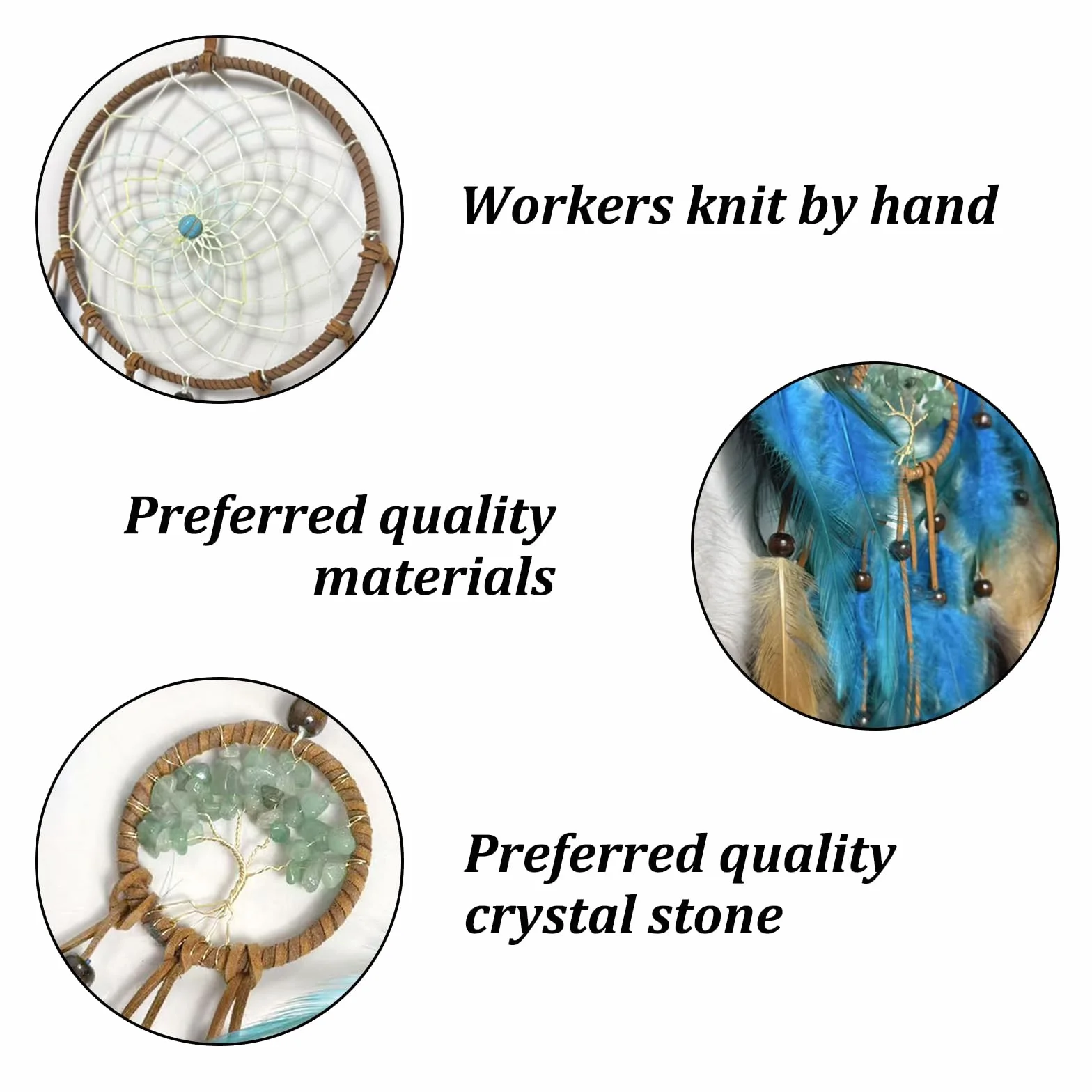 Atrapasueños Hecho a Mano con Plumas, Atrapasueños Grande e Infantil, Adorno Colgante de Pared para Decoración del Hogar y Dormitorio, Decoración Bohemia, Atrapador de Sueños Dreamcatcher